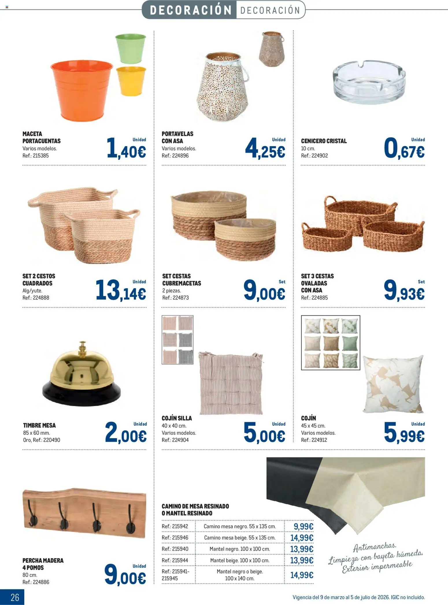 Makro - Especial Terrazas Canarias │ válido desde el 09.03.2026 | Página: 26 | Productos: Percha, Cojín, Mesa, Maceta