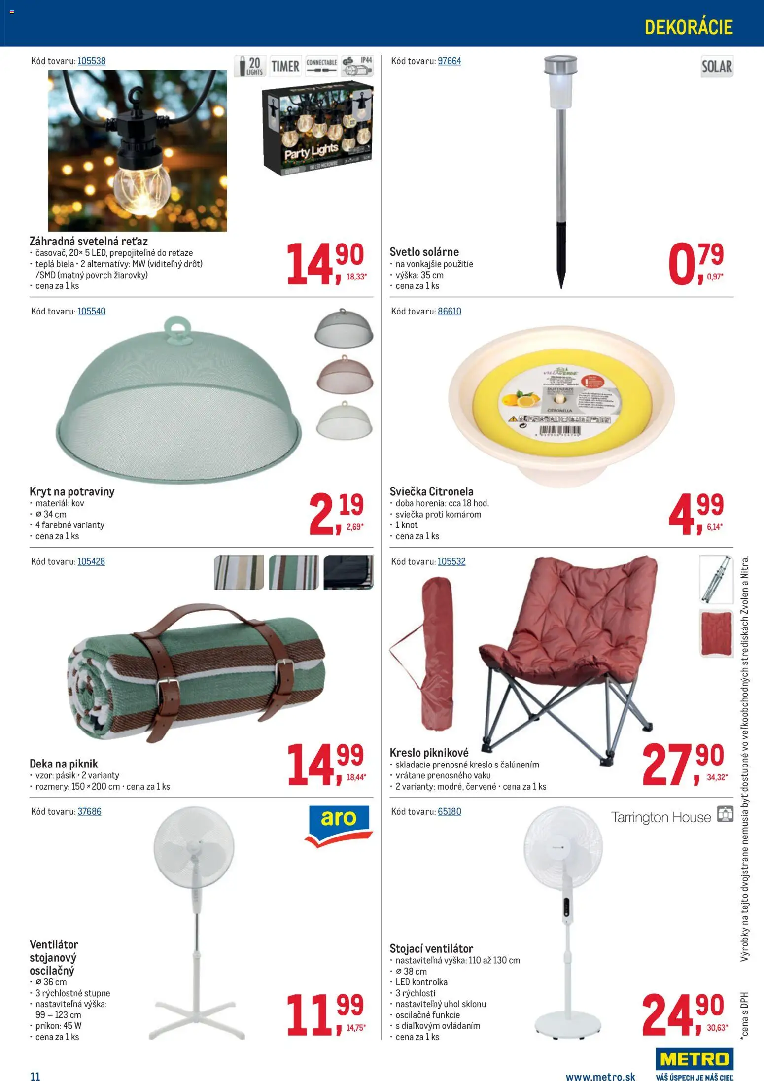Nové Metro akcie – leták je platný od 11.03.2026 | Strana: 11 | Produkty: Žiarovky, Svetlo, Ventilátor