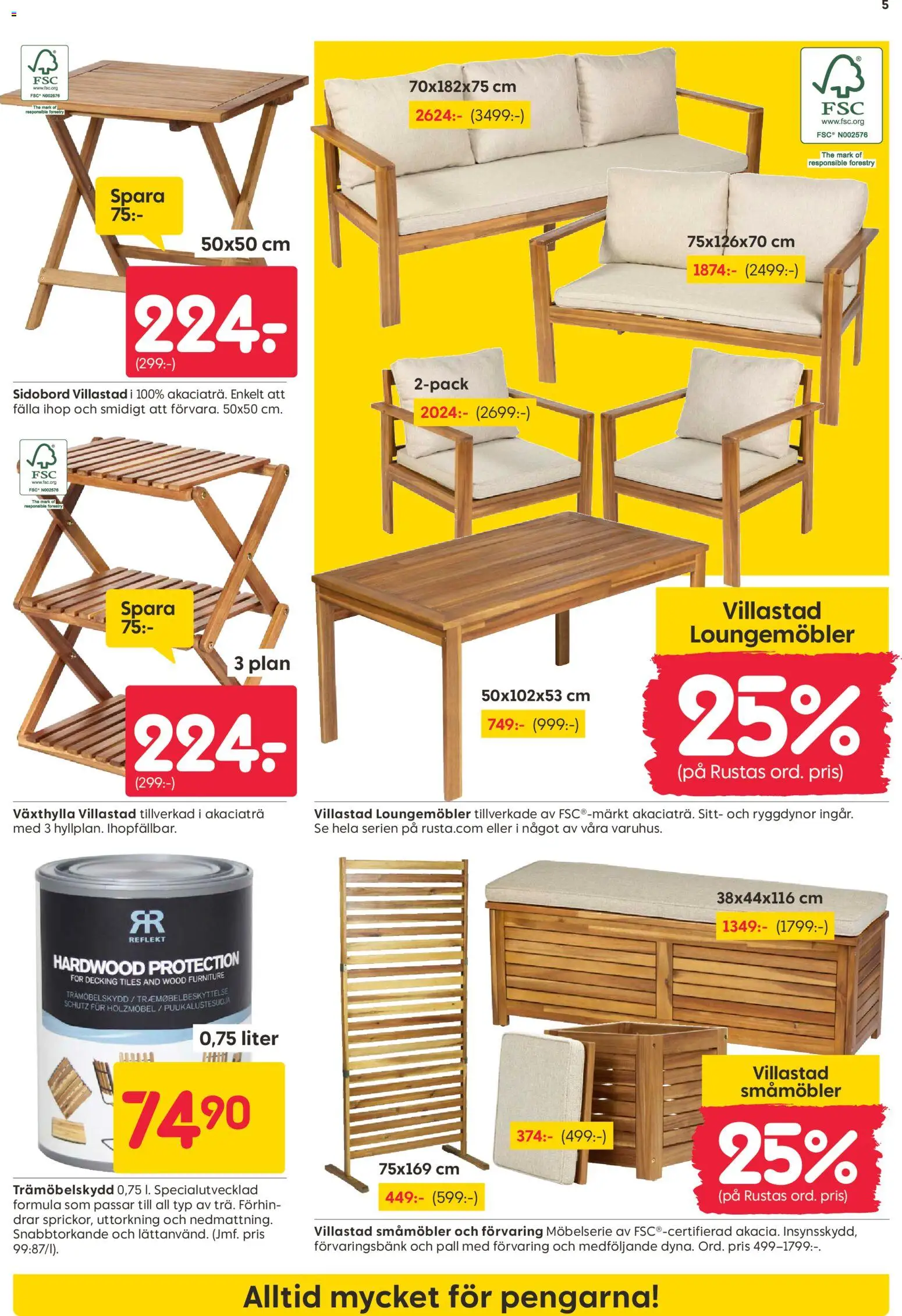 Rusta reklamblad aktuell från 27.04.2026 | Sida: 5 | Produkter: Pall, Förvaringsbänk