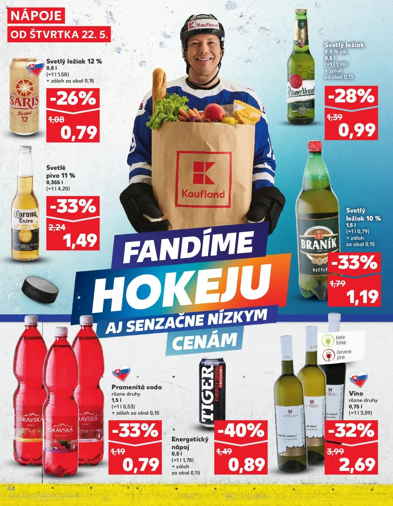 Kaufland Skalica │ platný od 22.05.2025 | Strana: 46 | Produkty: Pilsner Urquell, Šariš, Voda, Energetický nápoj