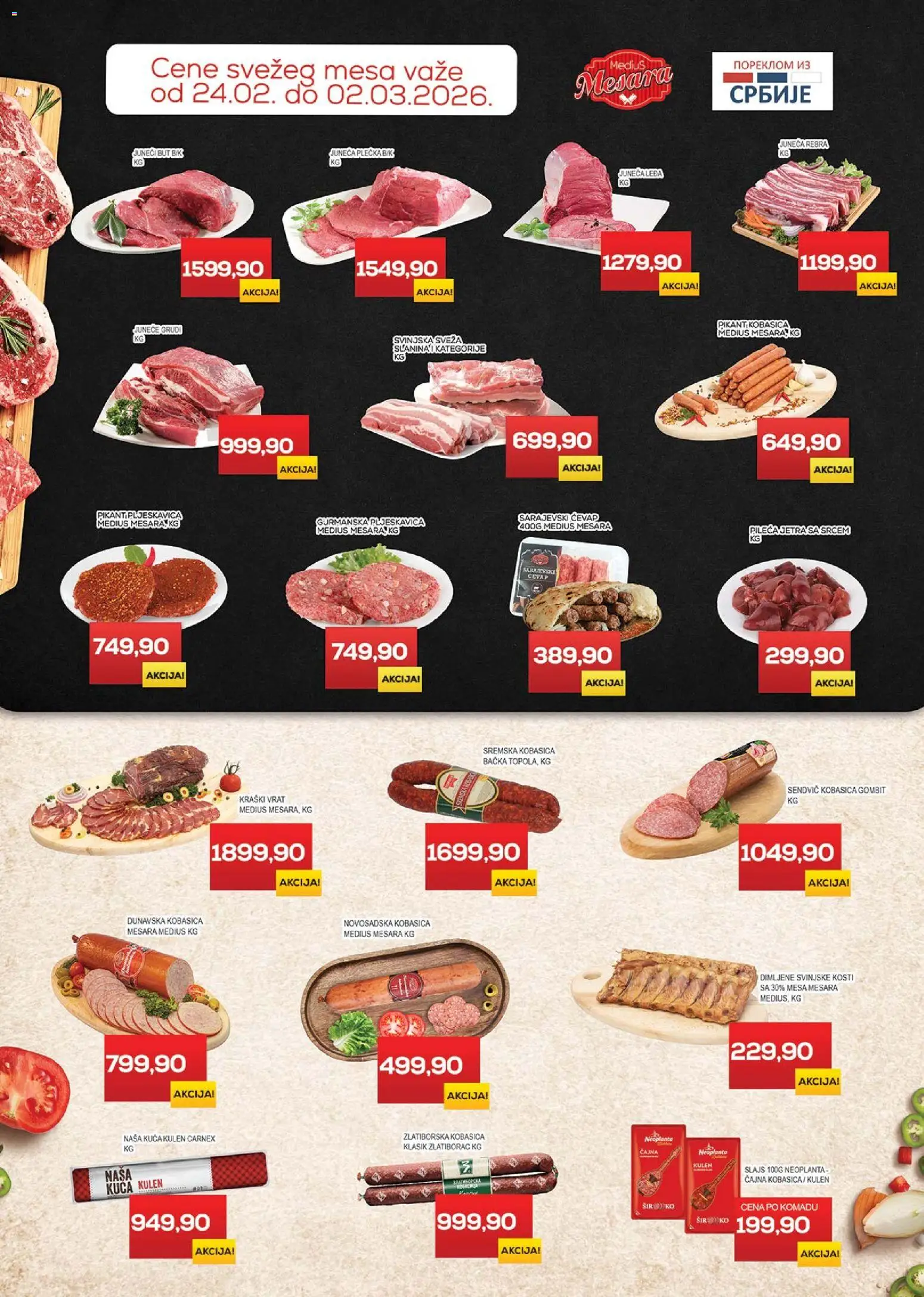 Medius katalog - važi od 24.02.2026 | Strana: 2 | Proizvode: Kulen, Sir, Slanina, Kobasica