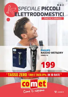 Anteprima del volantino Comet Piccoli Elettrodomestici Cura persona, Pulizia e Stiro catalogo valido a partire dal 20.02.2026