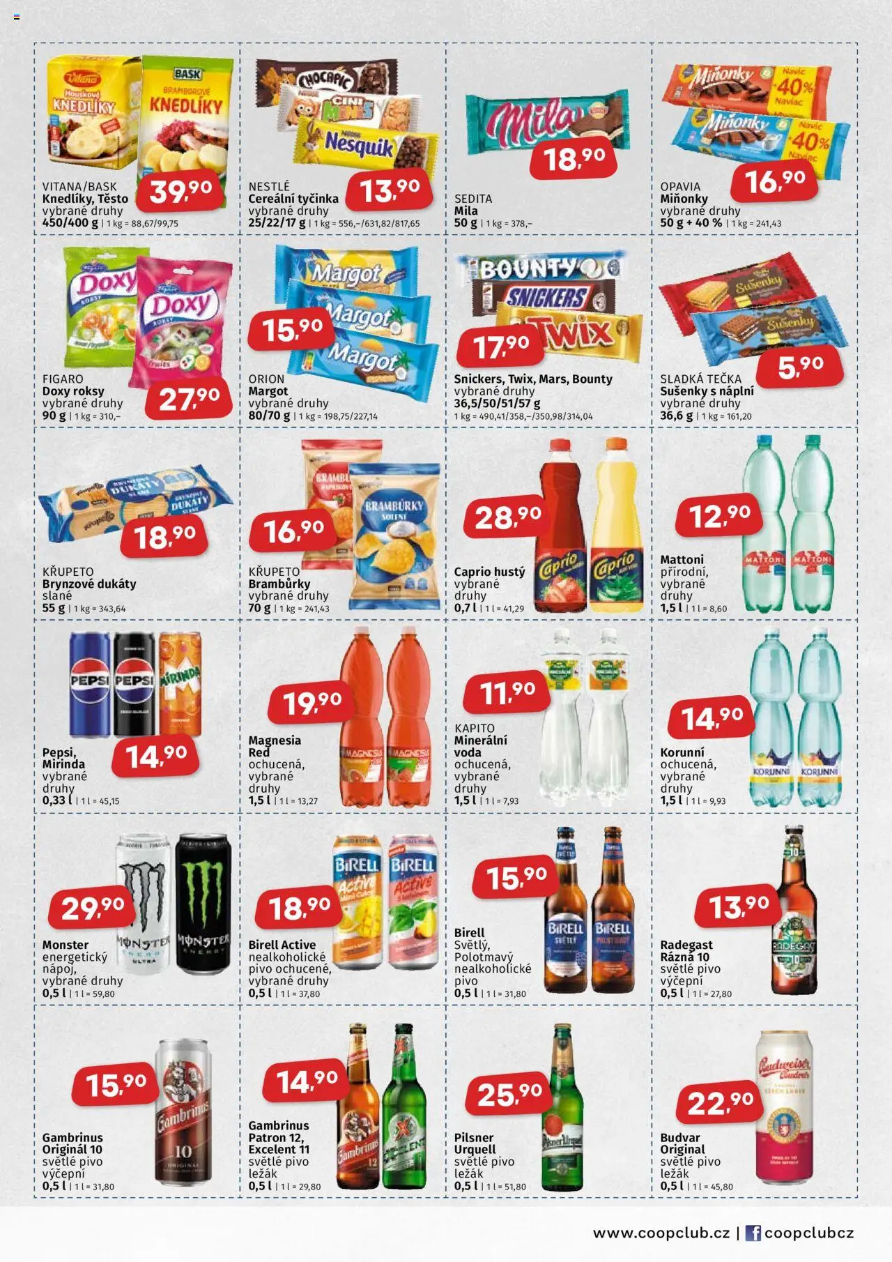 Coop leták - Východočeský region od 27.08.2025 | Strana: 3 | Produkty: Voda, Pivo, Chocapic, Těsto