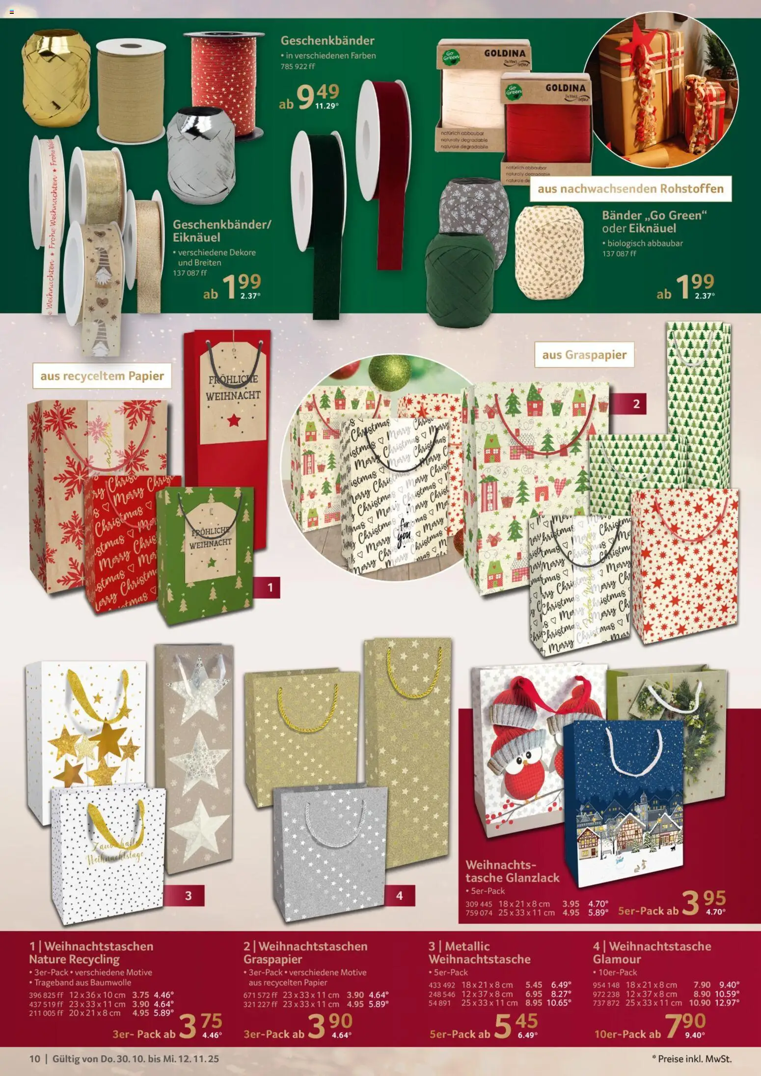 Selgros Weihnachtsdekoration – gültig ab 30.10.2025 | Seite: 10 | Produkte: Tasche