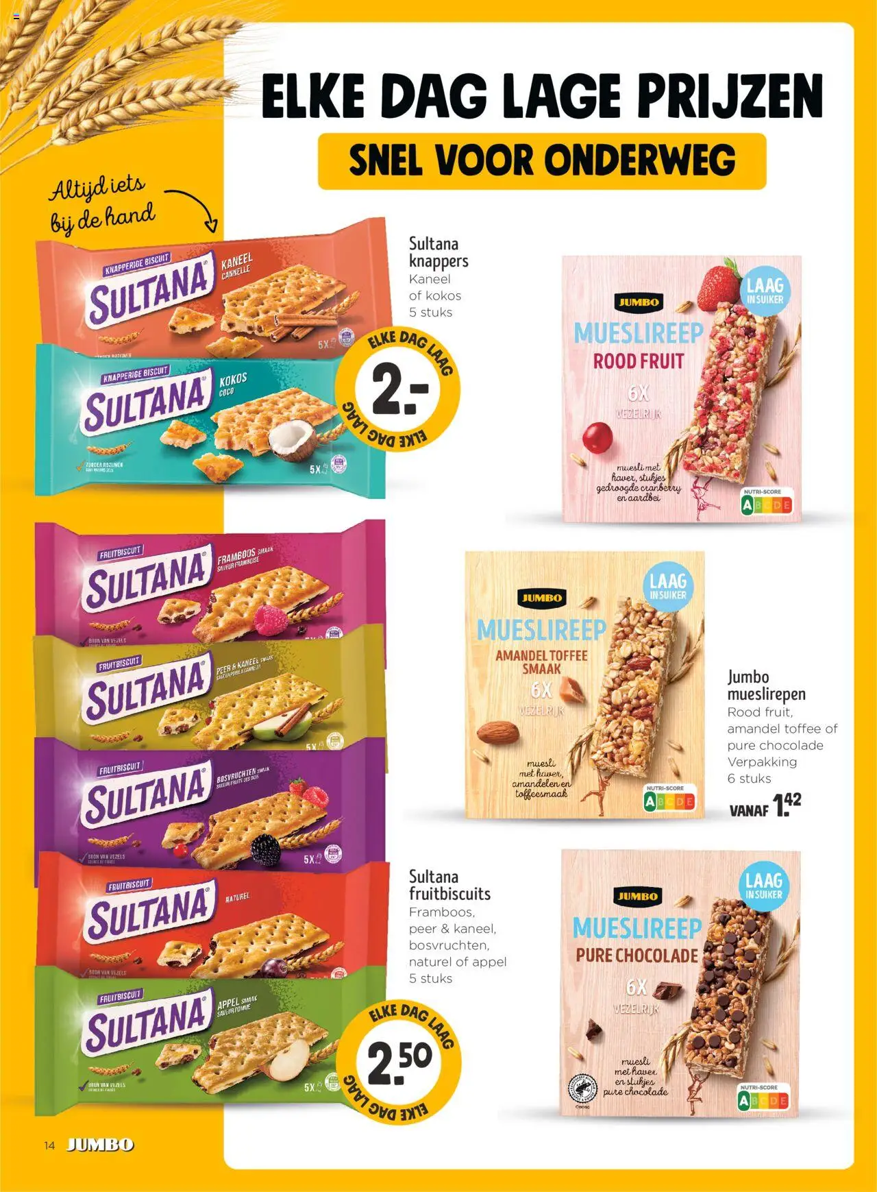  | Pagina: 14 | Producten: Chocolade, Rozijnen, Muesli, Kaneel