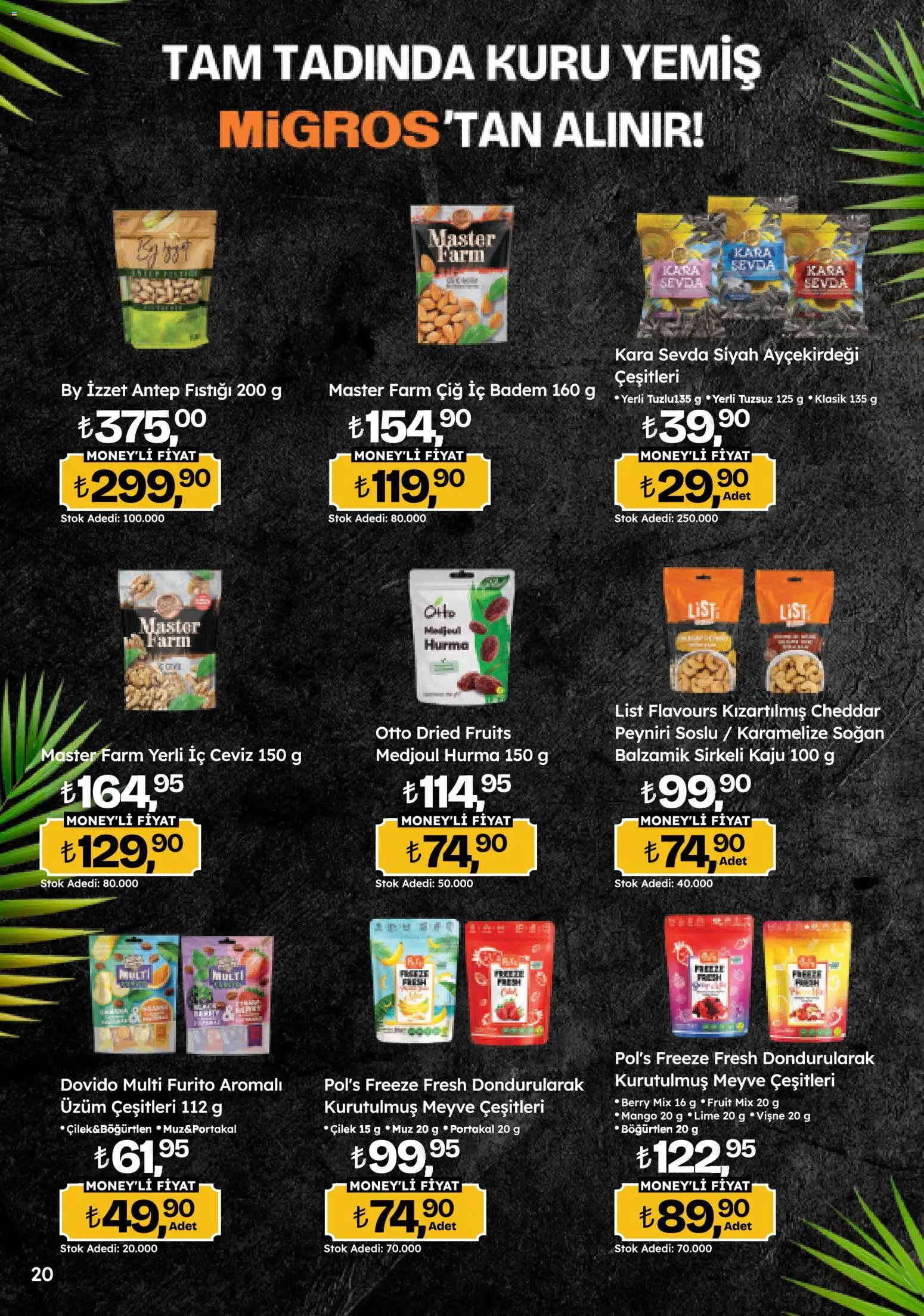 Migros Katalog - Migroskop - 16.04.2026 tarihinden itibaren geçerlidir | Sayfa: 20 | Ürünler: Muz, Meyve, Üzüm, Ceviz