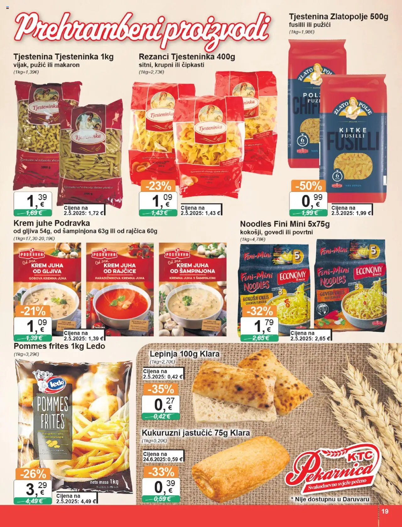 KTC katalog | vrijedi od 14.08.2025 | Stranica: 19 | Proizvodi: Pommes frites, Ledo, Šampinjoni, Juha