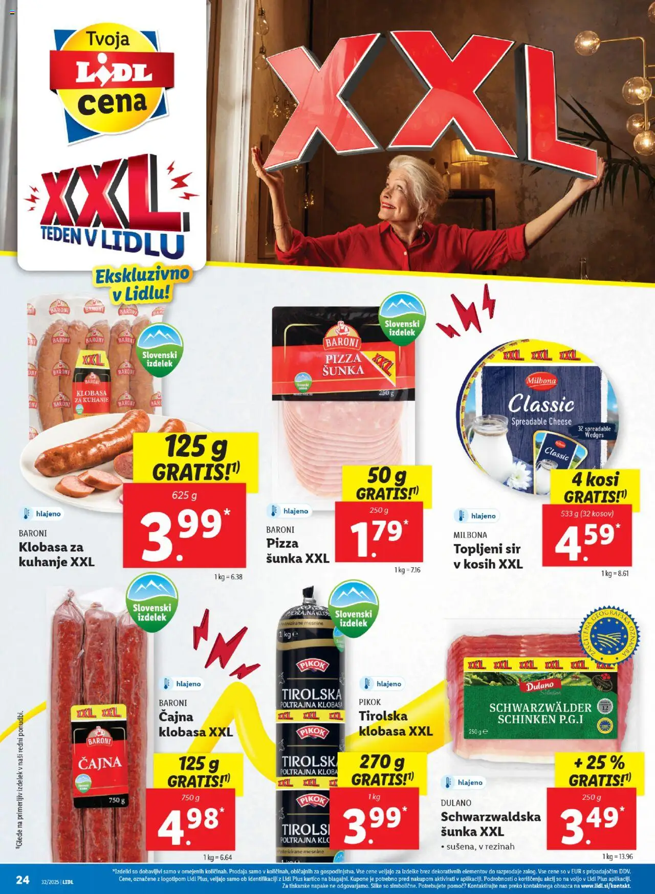 Lidl - Maribor │ velja od 07.08.2025 | Stran: 44 | Izdelki: Topljeni sir, Sir, Sunka