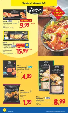 Vista previa Filete de salmón con especias, 2 variedades: con rodajas de limón y eneldo o con romero y mantequilla de ajo. 600 g válido desde el 02.03.2026 | Página: 36