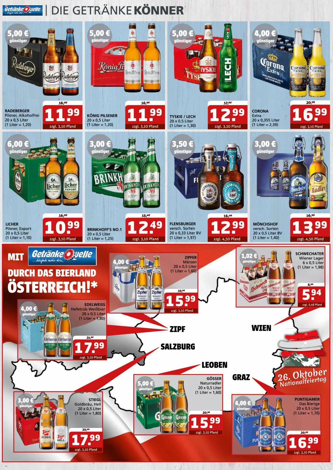 Getränke Quelle Prospekt – gültig ab 29.09.2025 | Seite: 2 | Produkte: Monchshof, Konig pilsener, Weißbier, Radler