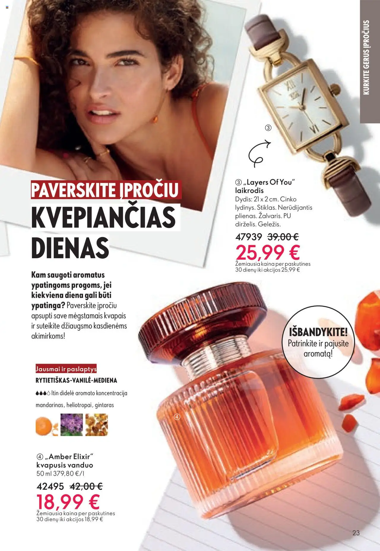 Oriflame akcijos nuo 08.10.2025 | Puslapis: 23 | Prekių: Kvapusis vanduo, Laikrodis