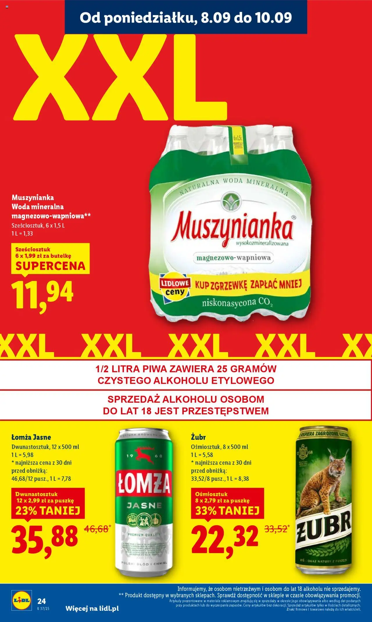 Lidl Gazetka od 08.09.2025 | Strona: 26 | Produkty: Muszynianka, Woda