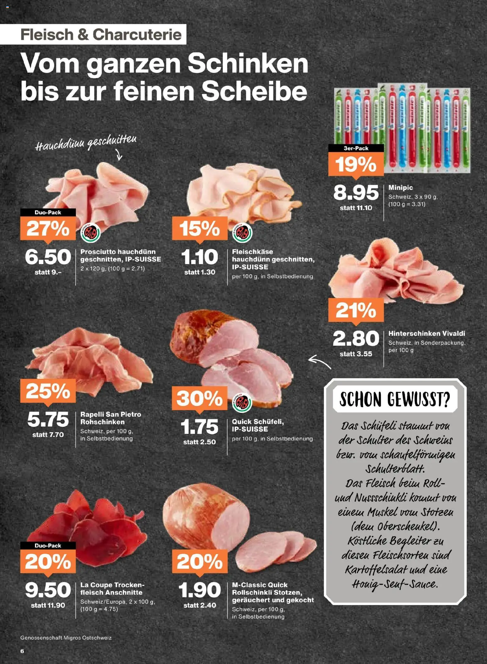 Migros Aktionen – gültig ab 28.10.2025 | Seite: 6 | Produkte: Schinken, Scheibe