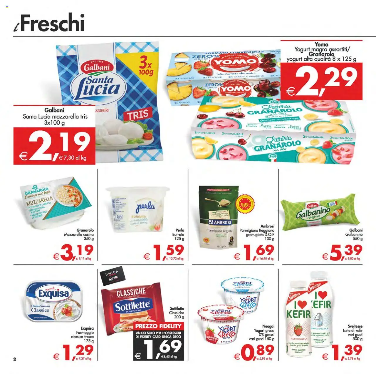 Volantino Decò del 12.08.2025 | Pagina: 2 | Prodotti: Yogurt, Fragole, Mozzarella, Ananas
