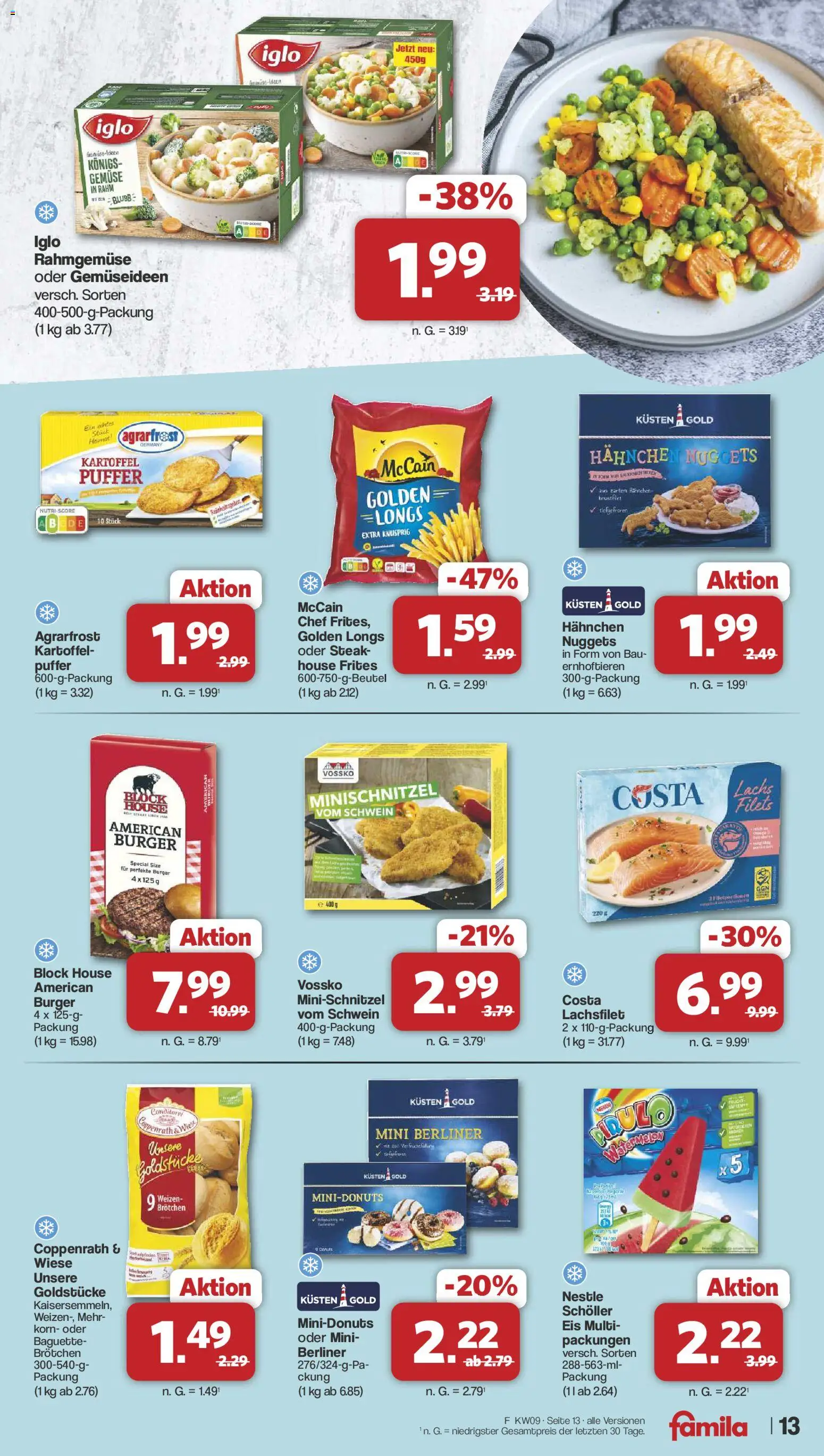 Famila Nordwest Prospekt 	 – gültig ab 23.02.2026 | Seite: 13 | Produkte: Iglo, Baguette, McCain, Gemüse