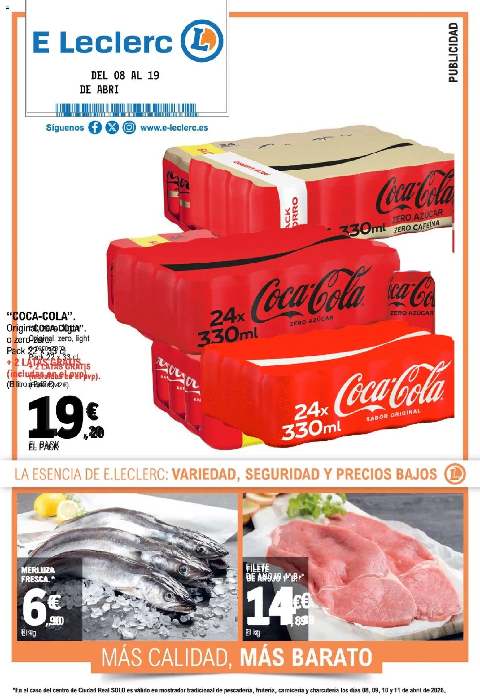 E.Leclerc folleto │ válido desde el 08.04.2026 | Página: 1 | Productos: Filete