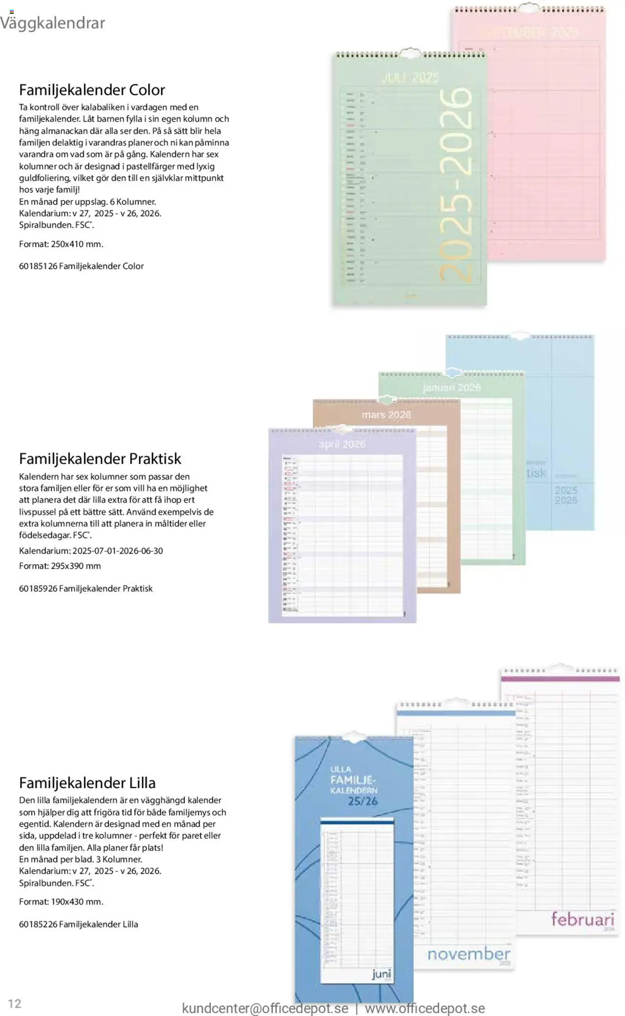 Office Depot reklamblad aktuell från 11.08.2025 | Sida: 12 | Produkter: Kalender
