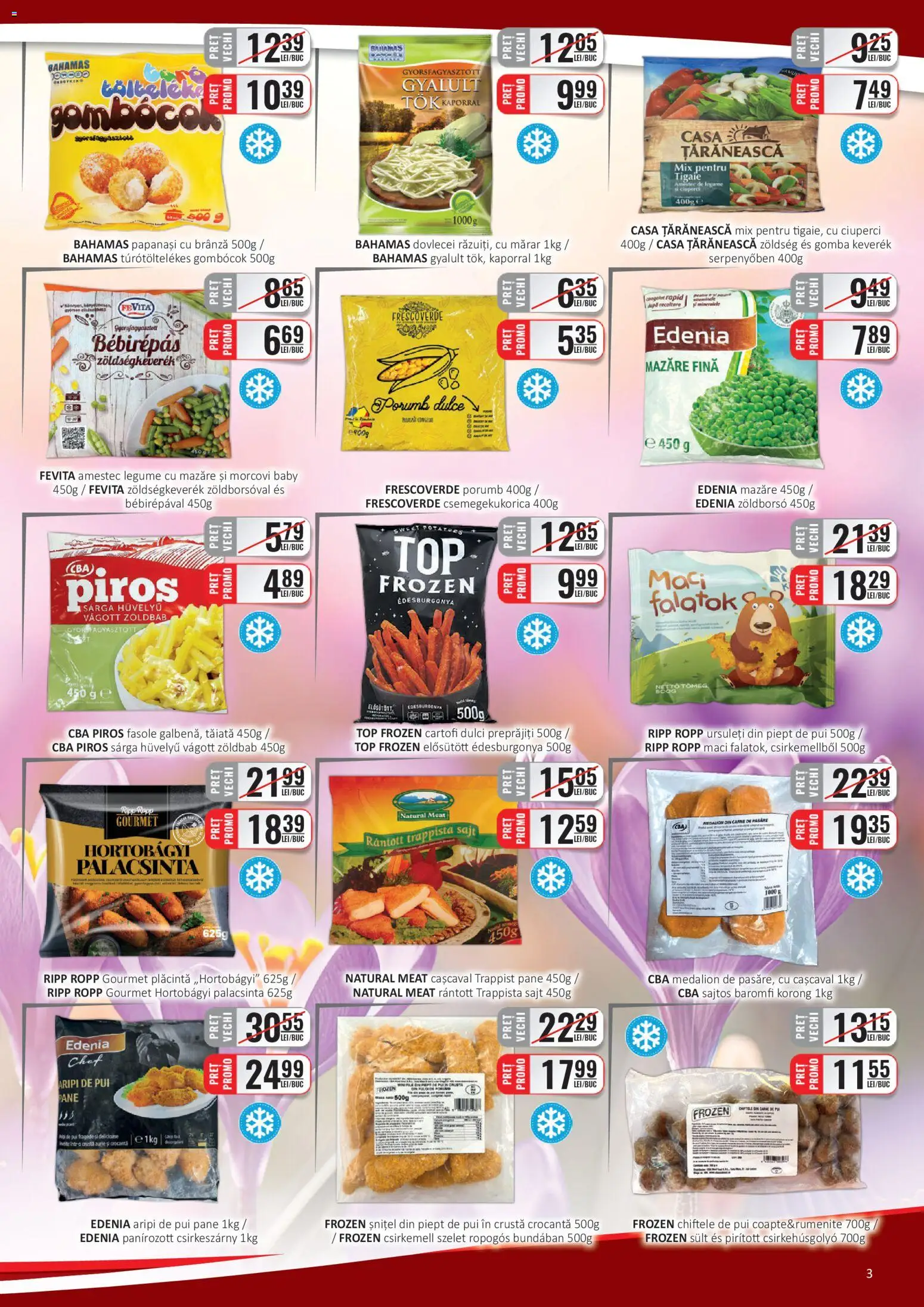 Noul catalog CBA – valabil de la 16.03.2026 | Pagină: 3 | Produse: Ciuperci, Morcovi, Porumb, Legume