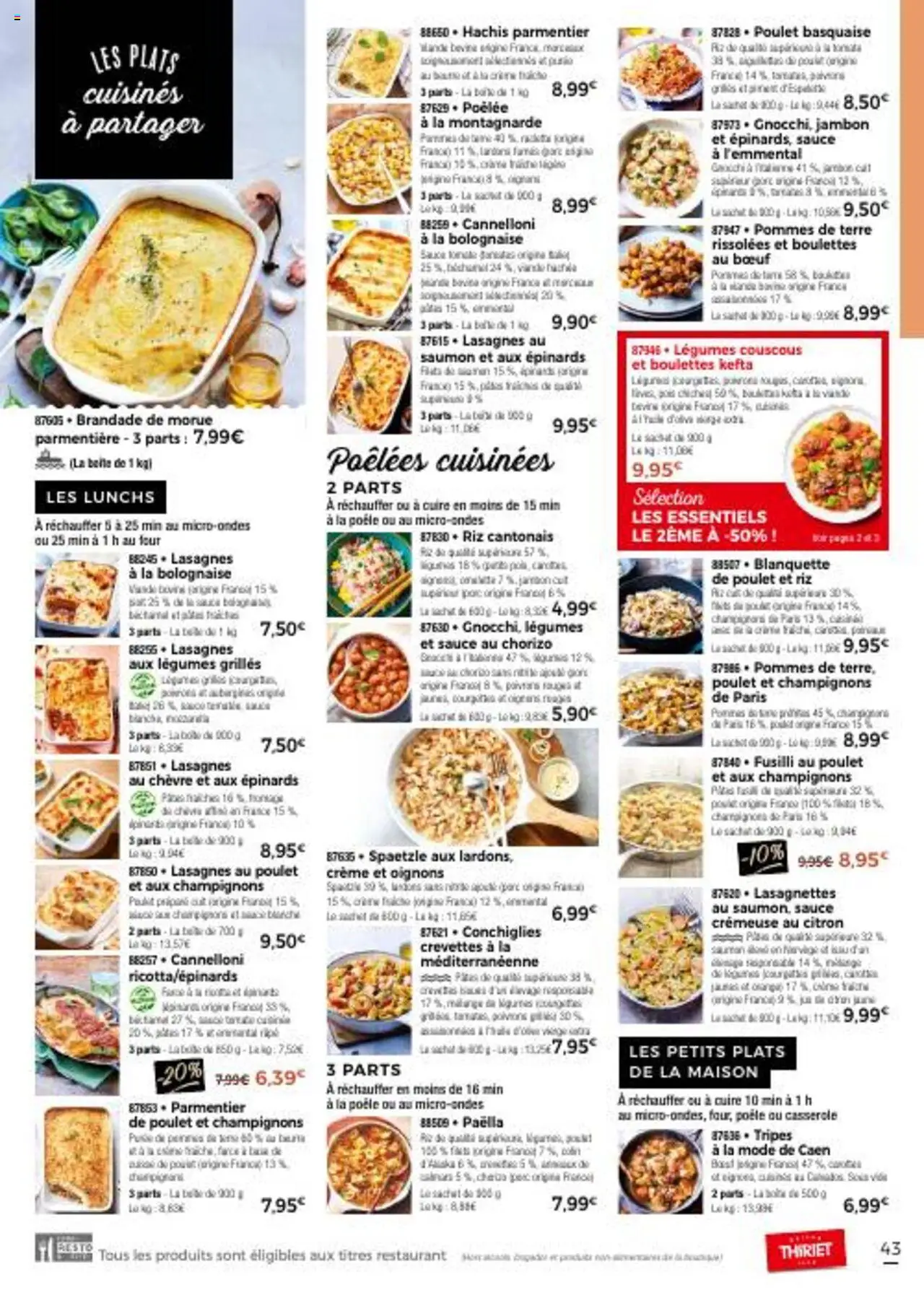  | Page: 43 | Produits: Chorizo, Lardons, Crevettes, Sauce bolognaise