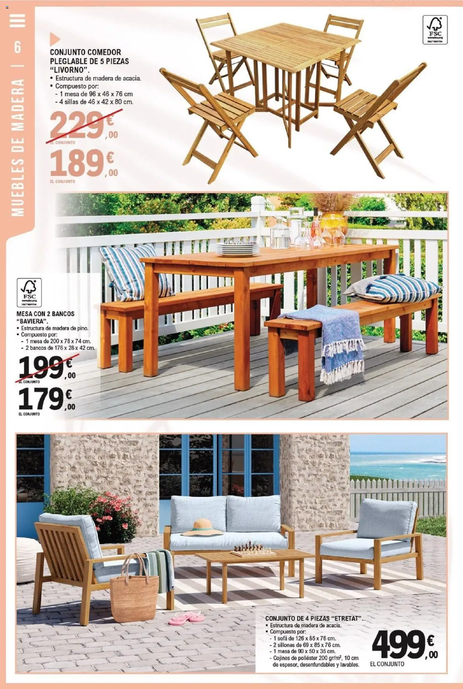E.Leclerc Al Aire Libre │ válido desde el 27.04.2026 | Página: 6 | Productos: Muebles, Sofá, Mesa