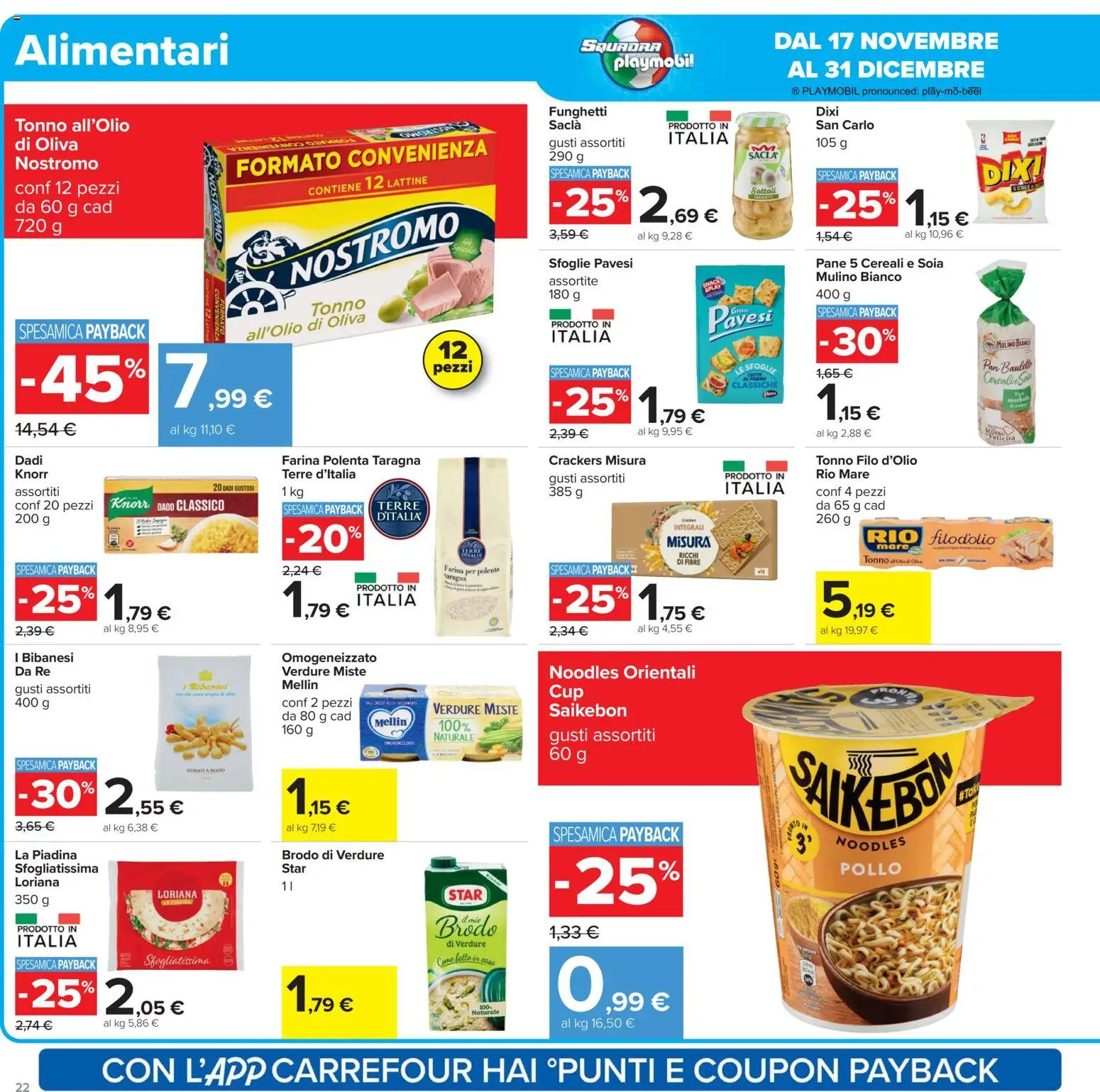 Volantino Carrefour del 17.11.2025 | Pagina: 22 | Prodotti: Cereali, Verdure, Piadina, Tonno