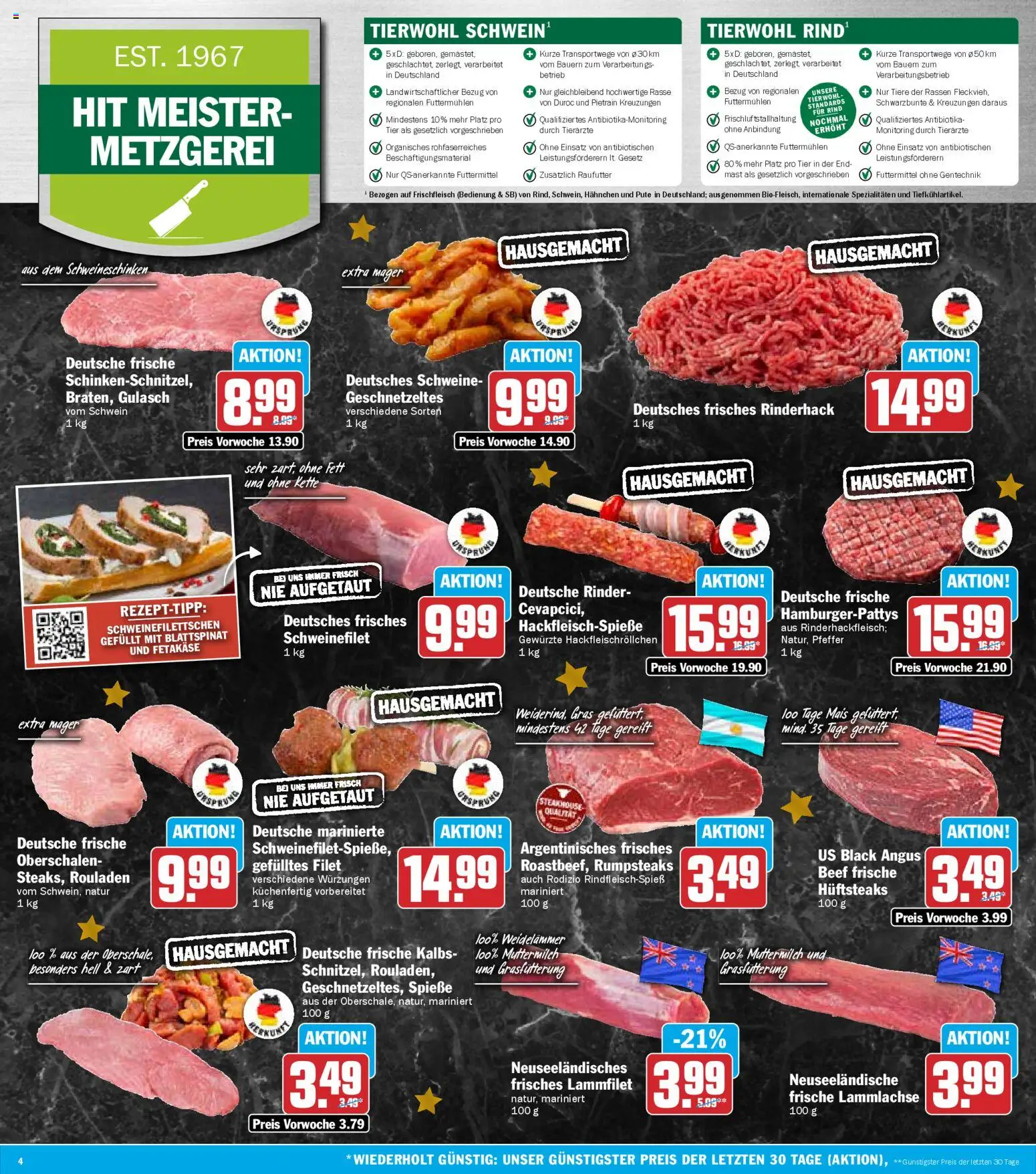 HIT Prospekt Baden-Württemberg – gültig ab 22.12.2025 | Seite: 4 | Produkte: Pute, Spieße, Schweinefilet, Pfeffer