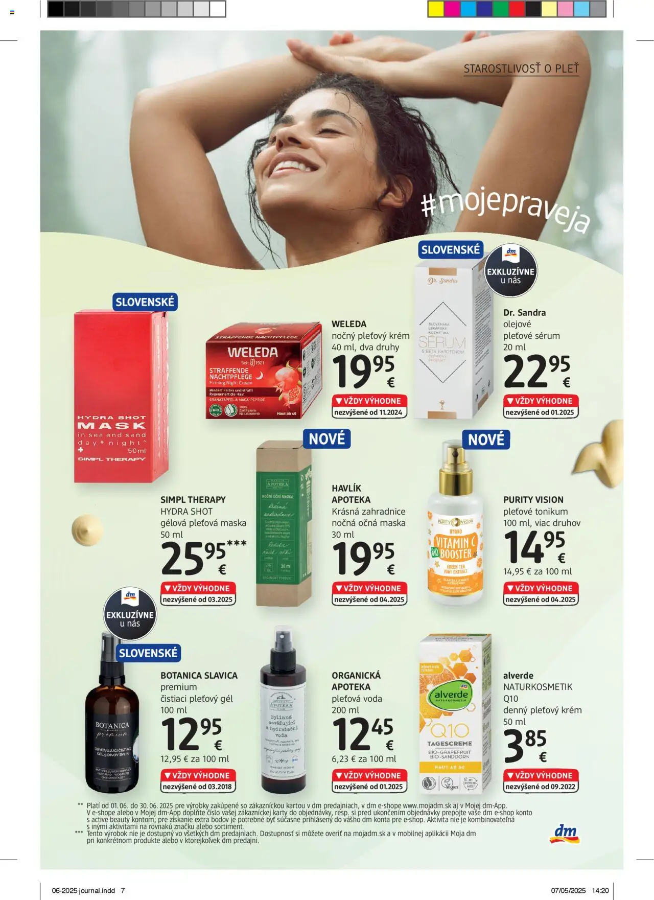 dm drogerie Journal Jún 2025 │ platný od 01.06.2025 | Strana: 7 | Produkty: Weleda, Maska, Krém, Voda