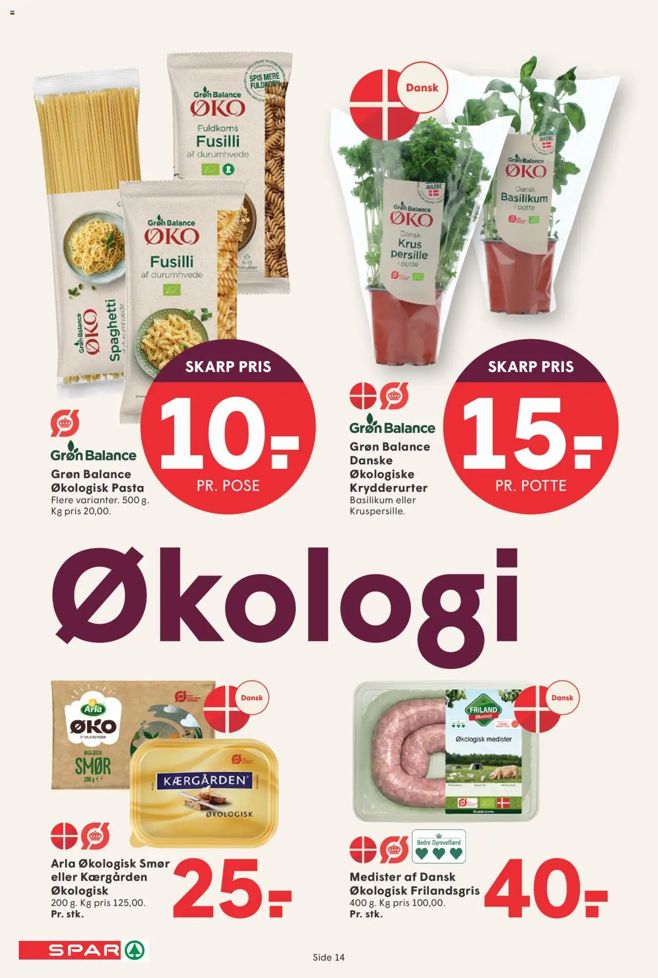 Spar tilbudsavis – gyldig fra 03.10.2025 | Side: 14 | Produkter: Smør, Spaghetti, Pasta, Persille