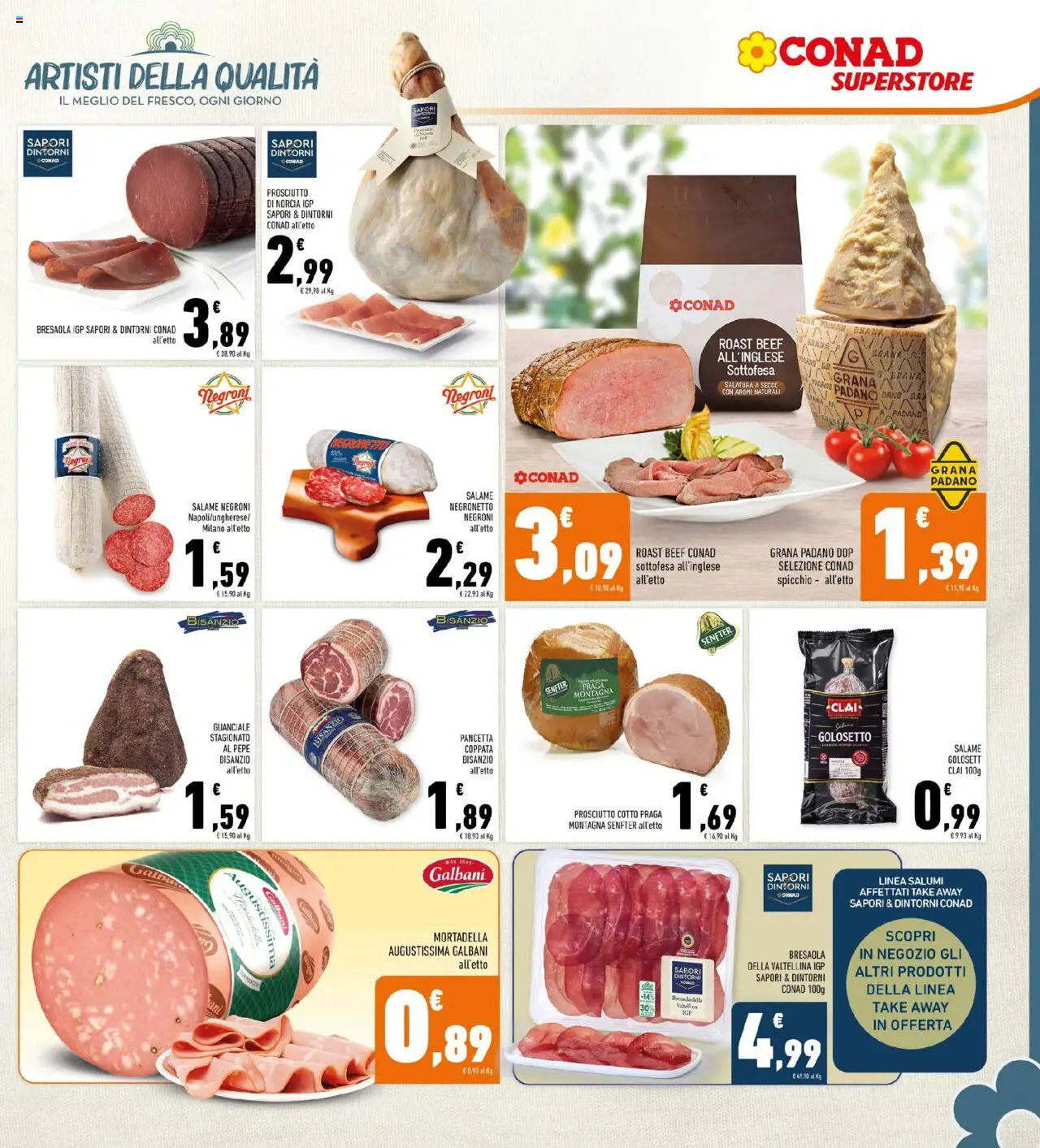 Volantino Conad del 13.08.2025 | Pagina: 5 | Prodotti: Prosciutto Cotto, Pepe, Mortadella, Grana Padano