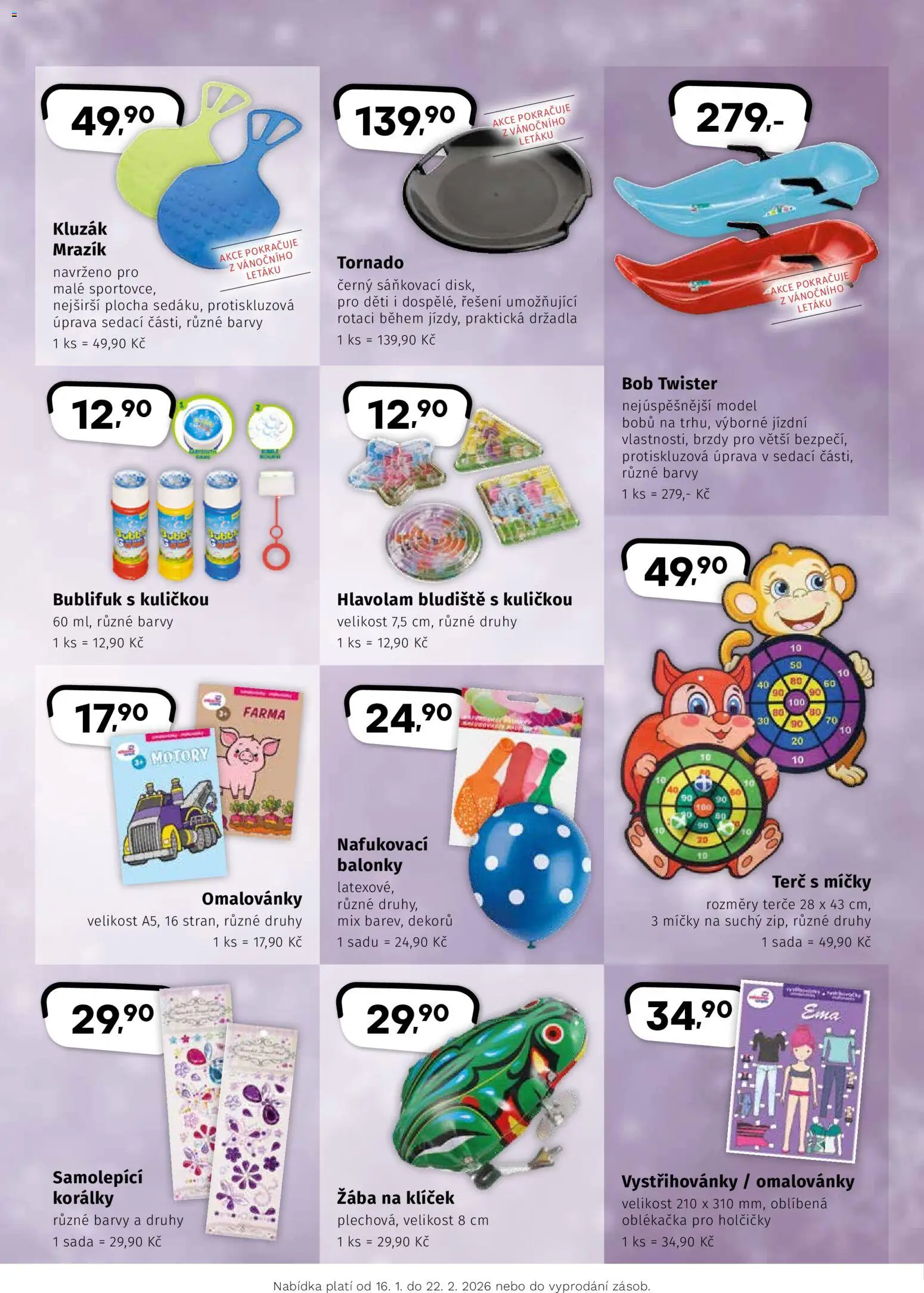 Coop leták - Hity od 16.01.2026 | Strana: 3 | Produkty: Balonky, Terč, Bublifuk, Barvy