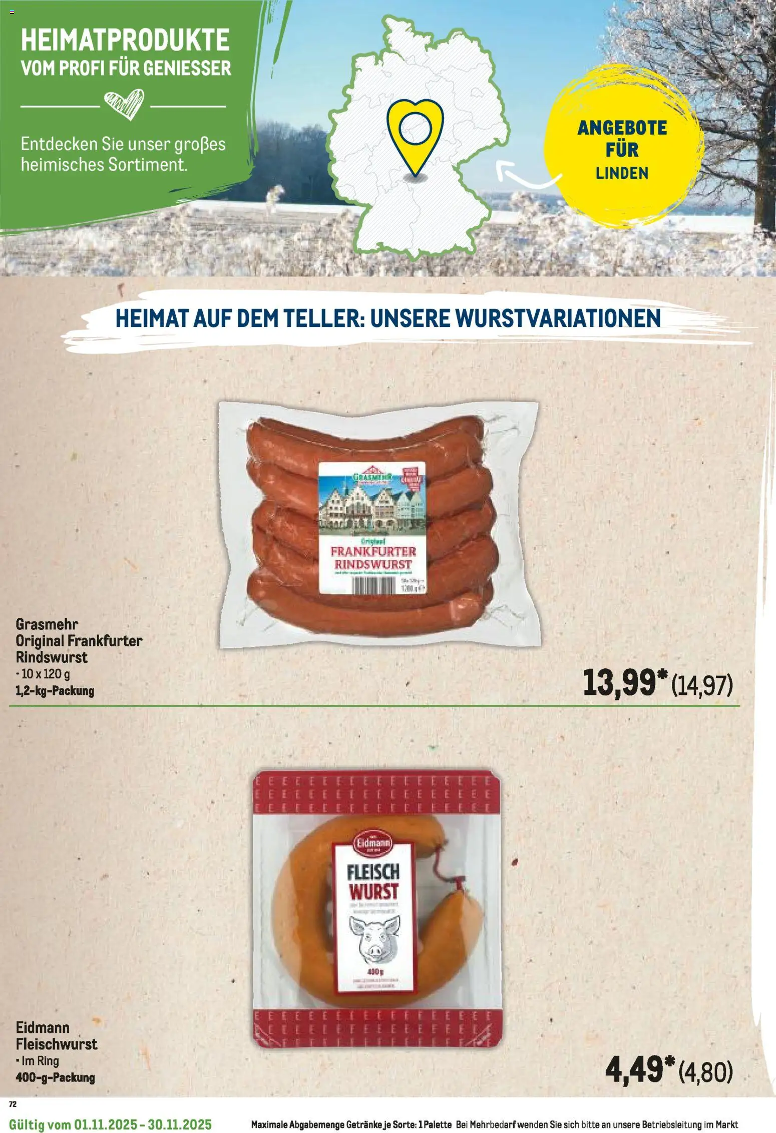 Metro Regionaler Flyer – gültig ab 01.11.2025 | Seite: 54 | Produkte: Wurst, Fleisch