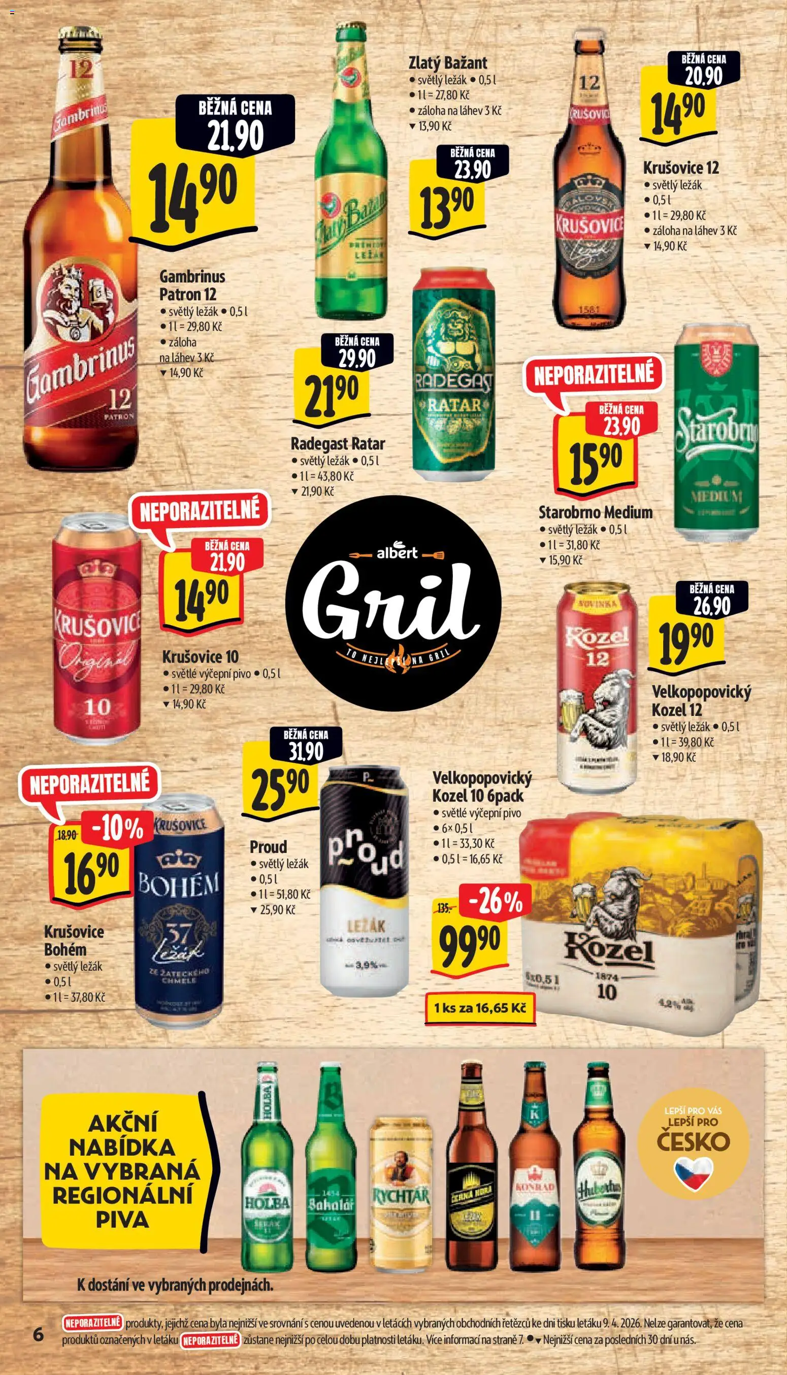 Albert leták - Supermarket od 15.04.2026 | Strana: 12 | Produkty: Starobrno Medium, Starobrno, Pivo, Zlatý Bažant