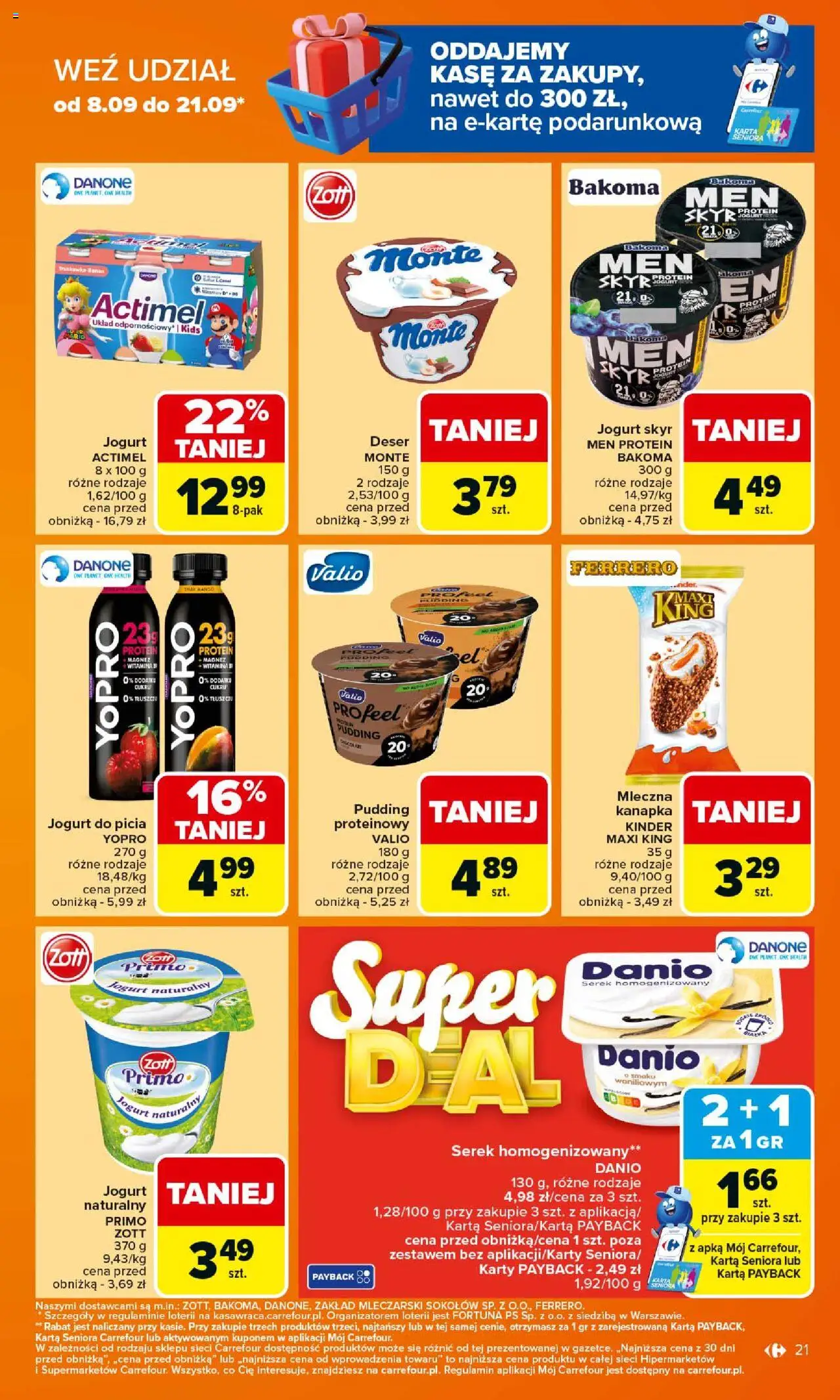 Carrefour Gazetka od 15.09.2025 | Strona: 21 | Produkty: Mango, Serek homogenizowany, Serek, Jogurt