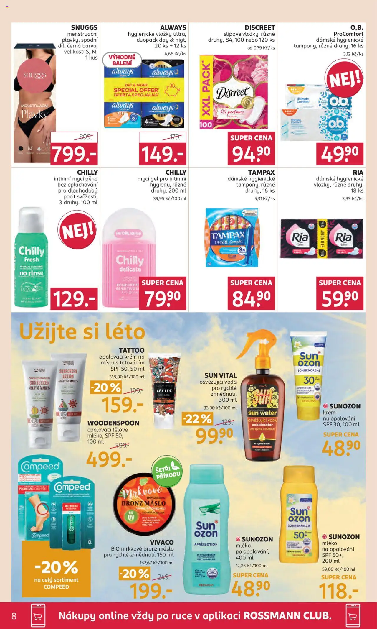 Rossmann leták od 21.05.2025 | Strana: 8 | Produkty: Voda, Mléko, Krém, Krém na opalování