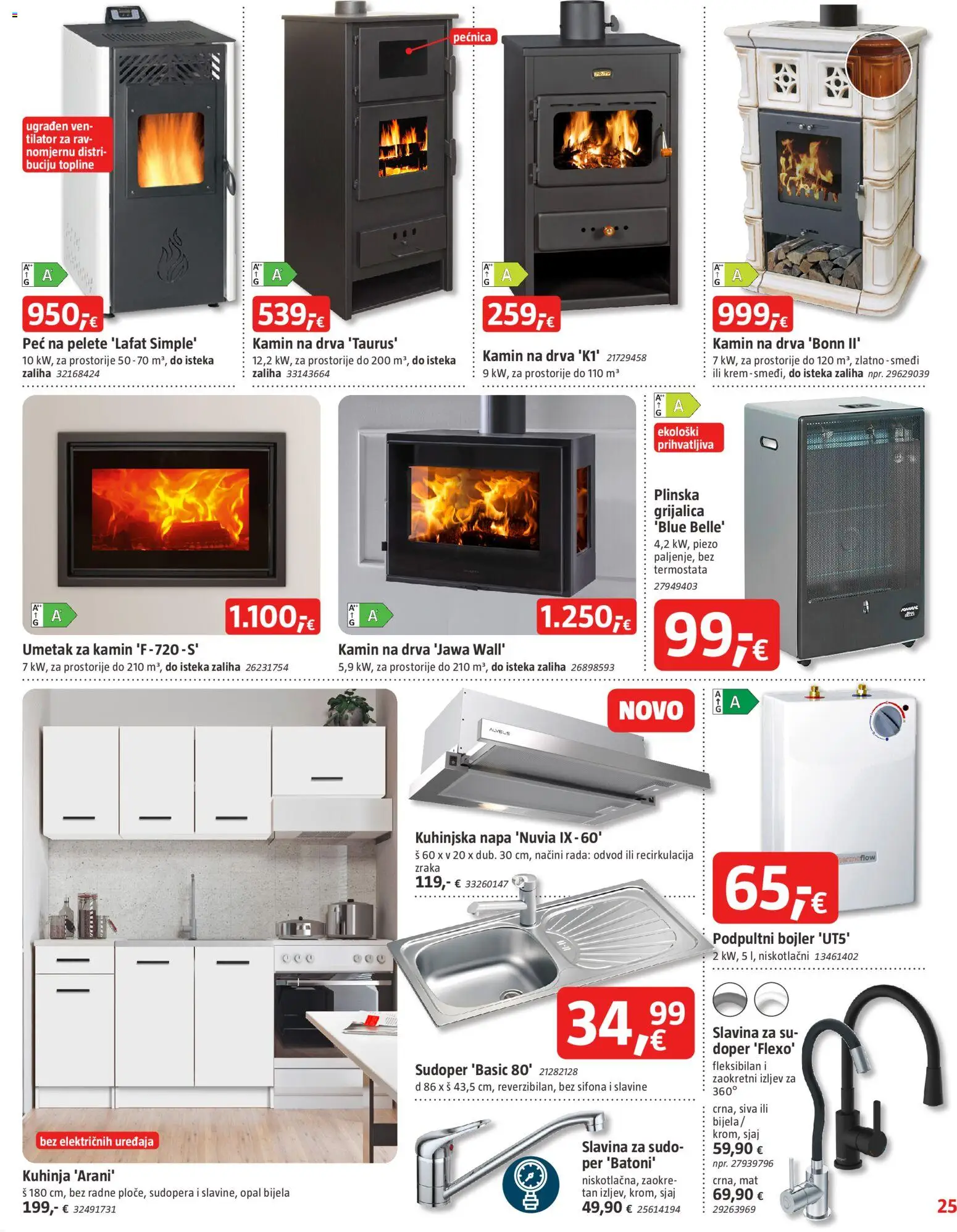 Bauhaus katalog | vrijedi od 01.01.2026 | Stranica: 25 | Proizvodi: Kuhinja, Kamin, Pećnica