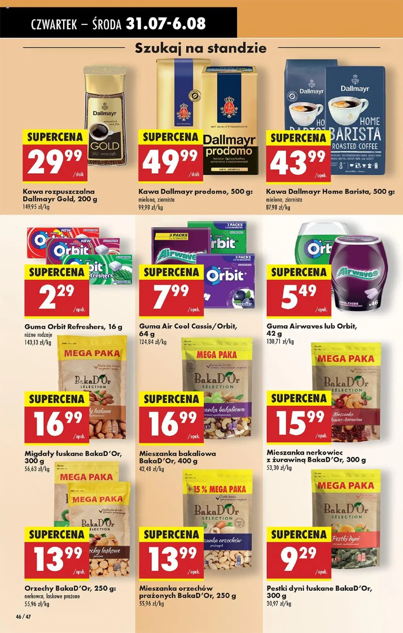 Biedronka gazetka - Oferta W tym tygodniu od 31.07.2025 | Strona: 60 | Produkty: Kawa rozpuszczalna, Kawa Dallmayr, Kawa, Orzechy