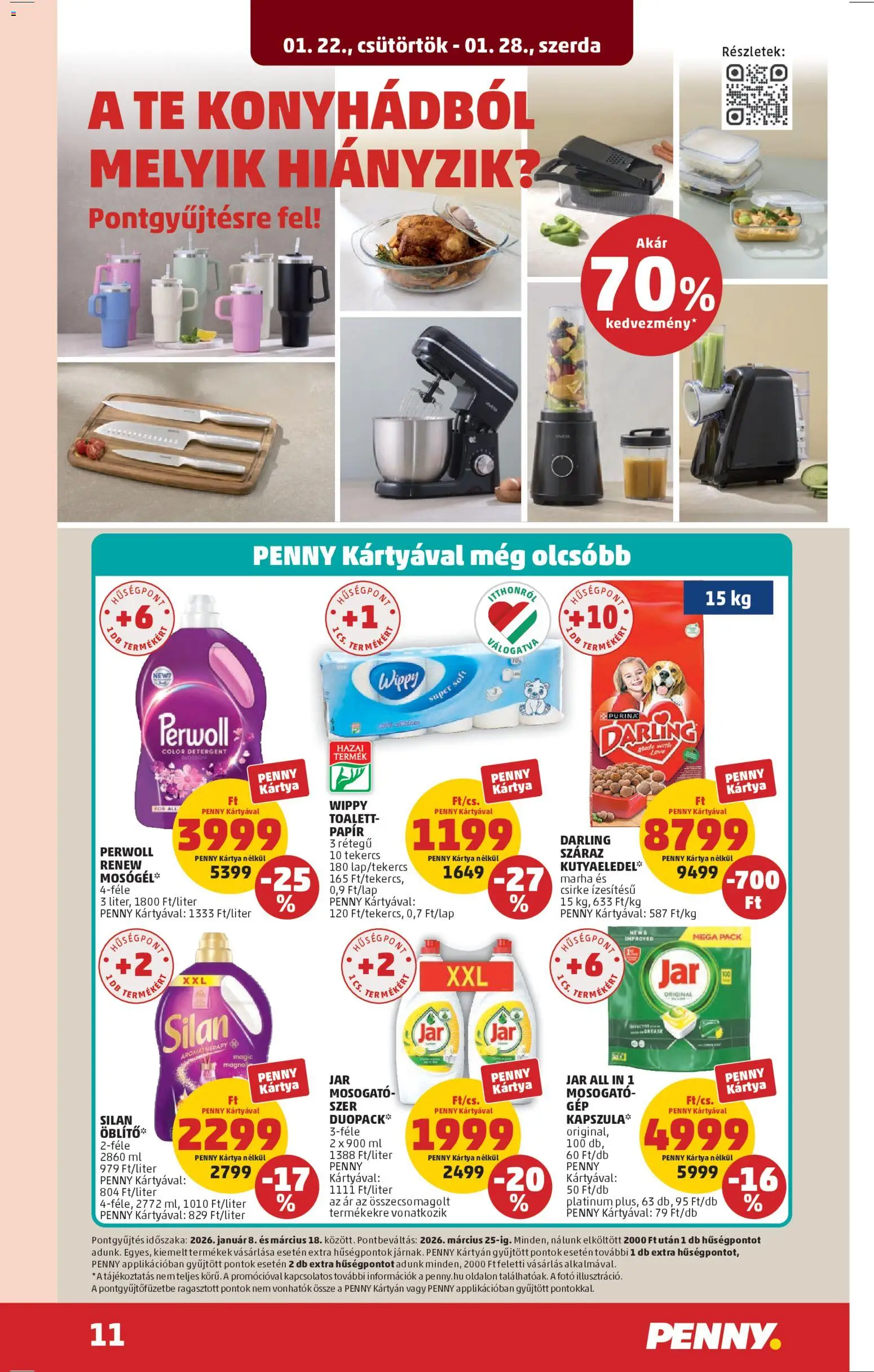 PENNY akciós ujság - amely érvényes a következő dátumtól: 22.01.2026 | Oldal: 15 | Termékek: Perwoll, Mosogatógép, Kutyaeledel