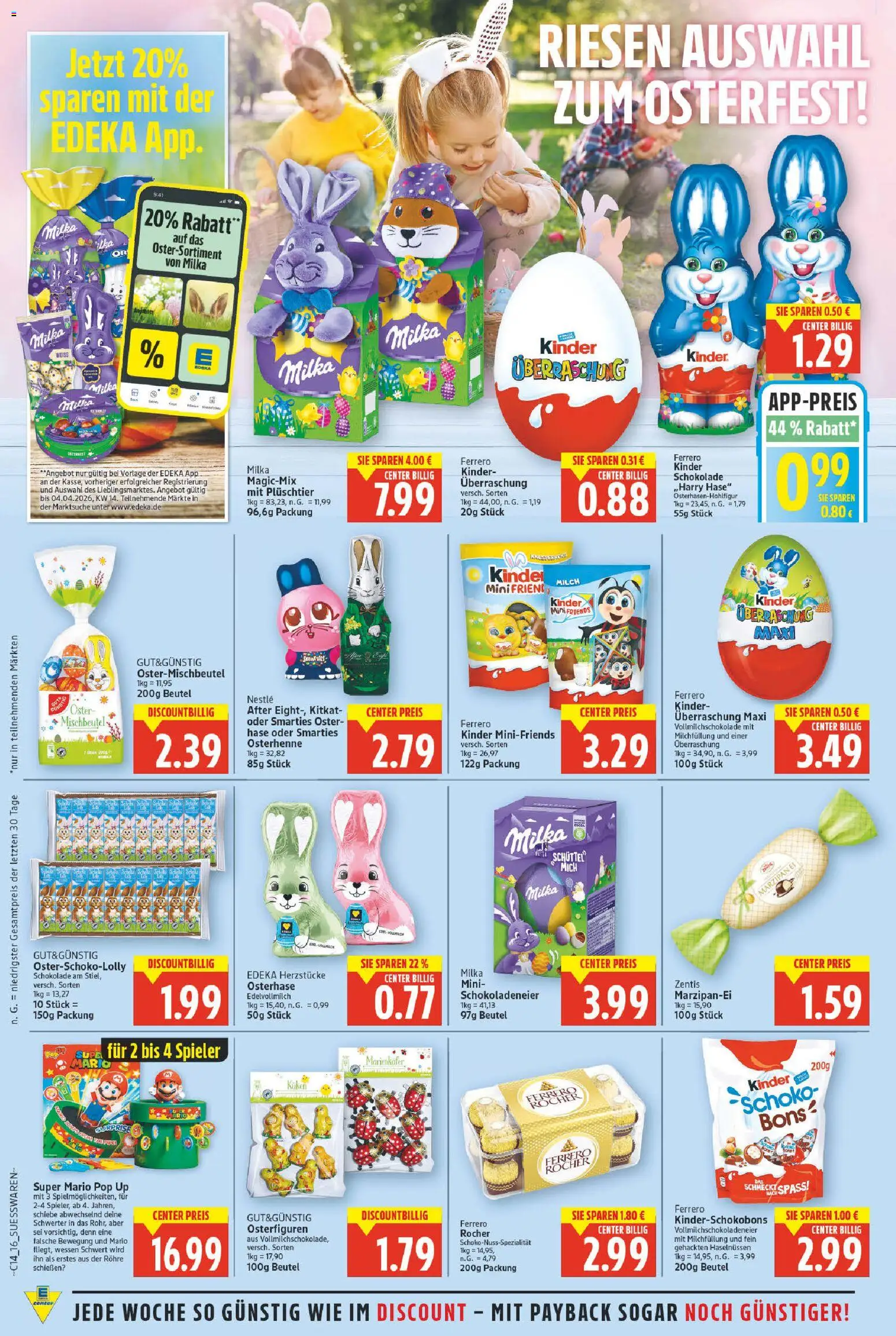 E center Prospekt 	 – gültig ab 30.03.2026 | Seite: 16 | Produkte: Milch, Schokolade, Smarties, Milka