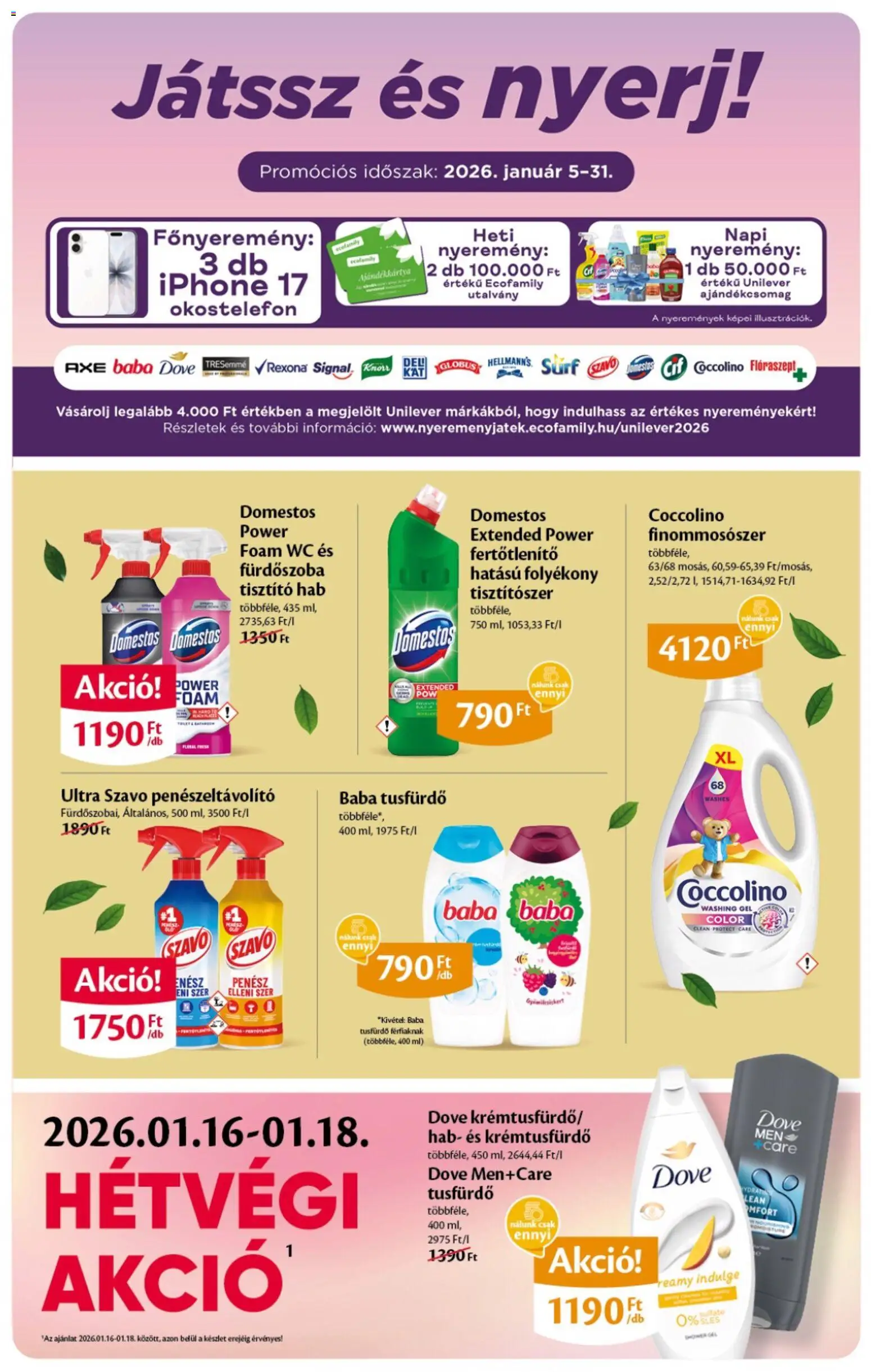 EcoFamily akciós ujság - amely érvényes a következő dátumtól: 15.01.2026 | Oldal: 5 | Termékek: Coccolino, Okostelefon, WC, Fürdőszoba