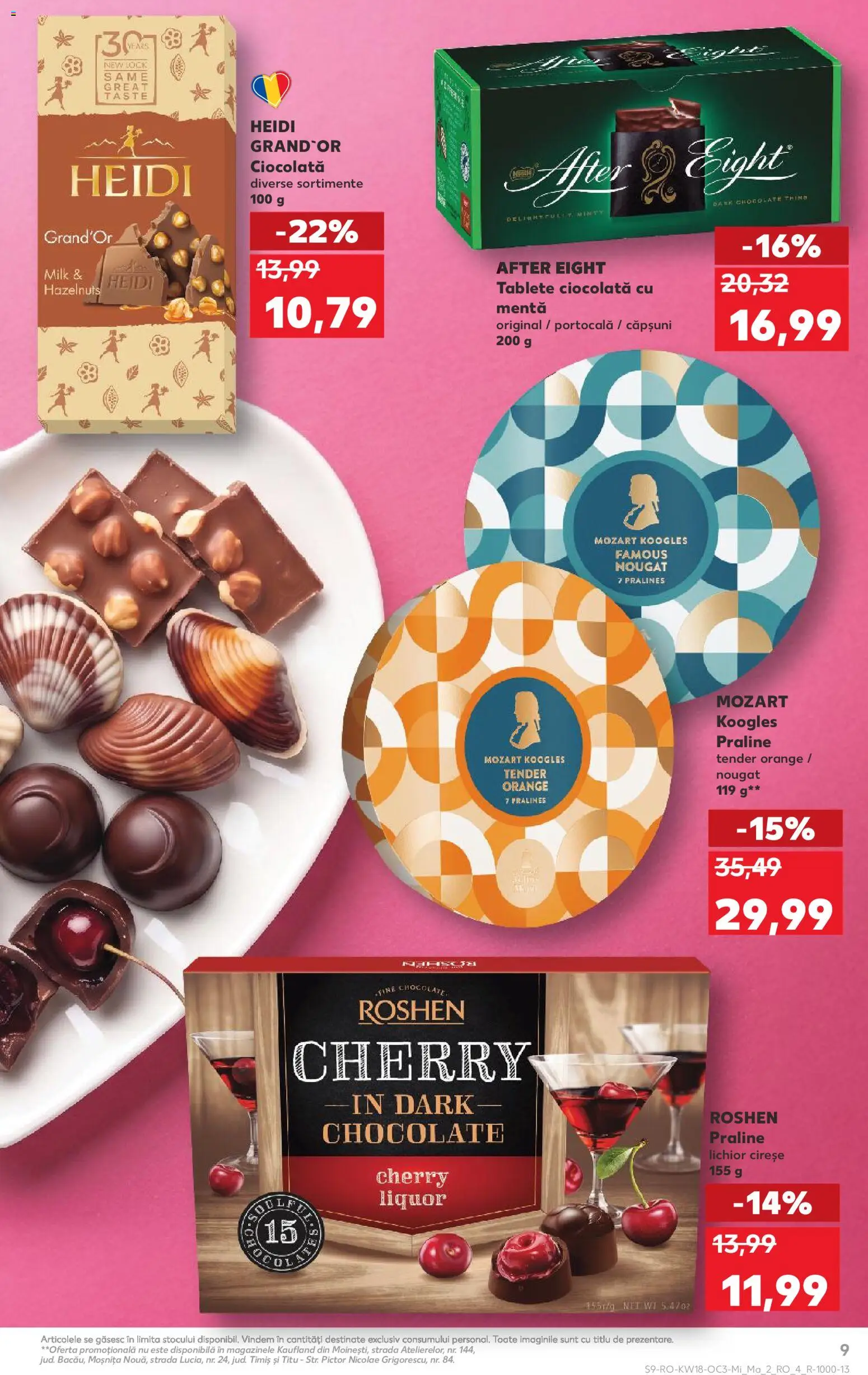 Noul catalog Kaufland – valabil de la 29.04.2026 | Pagină: 9 | Produse: Praline, Lichior, Căpșuni, Cireșe