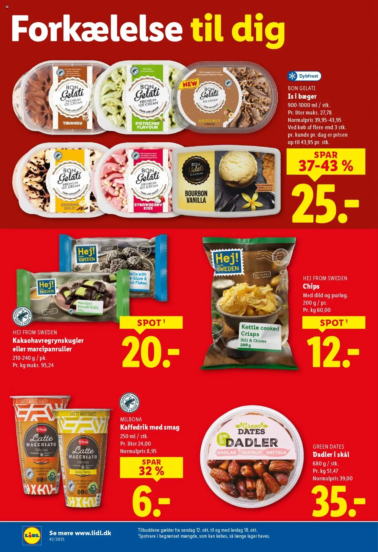 Lidl tilbudsavis – gyldig fra 12.10.2025 | Side: 6 | Produkter: Bourbon, Chips, Dild, Nougat