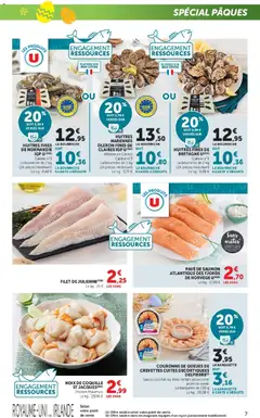 Super U - Prévisualisation de Super U - Pâques à prix bas valide à partir de 31.03.2026 | Page: 7 | Produits: Pavé de saumon, Crevettes, Huîtres fines, Saumon