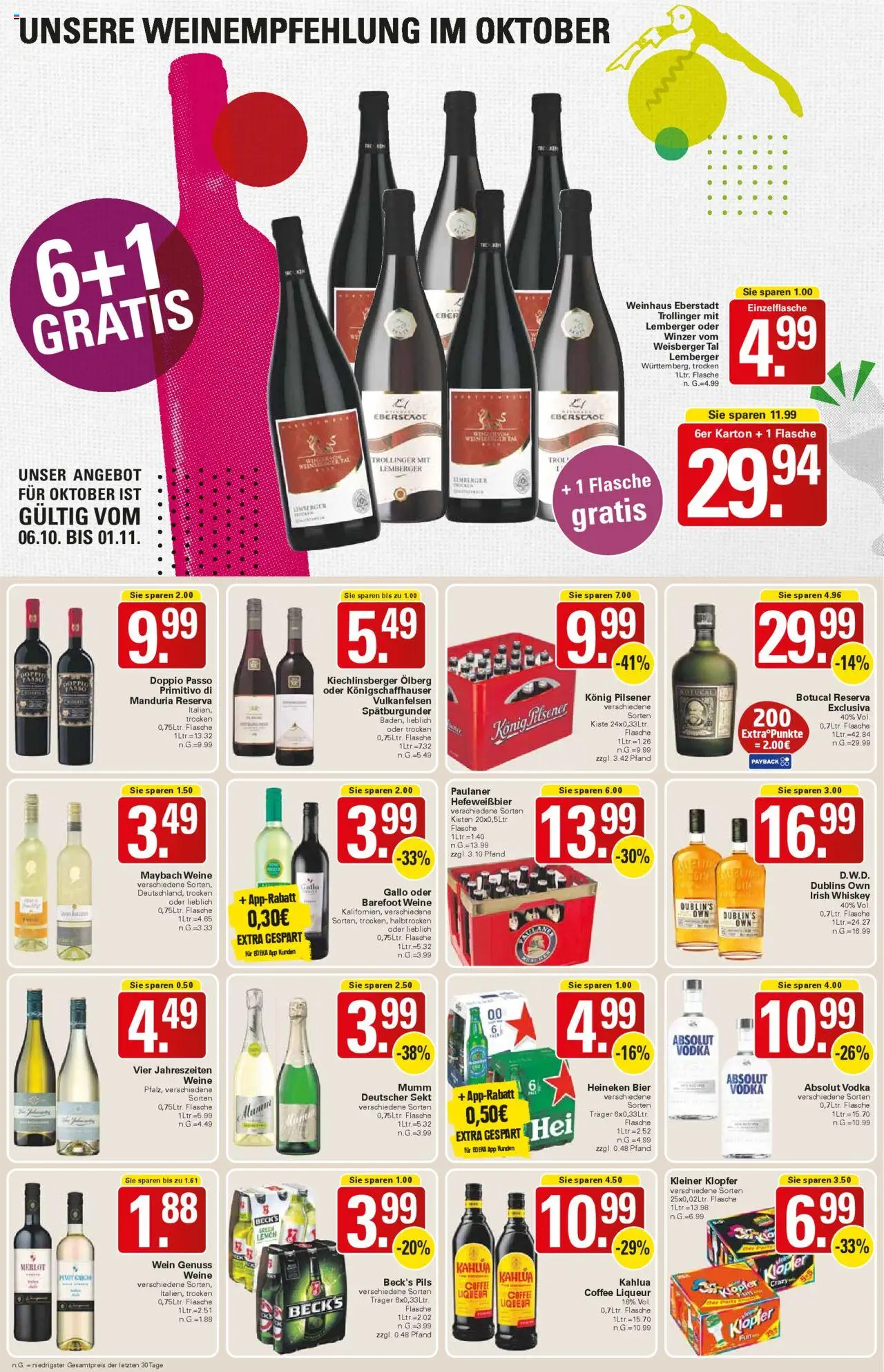 WEZ Prospekt – gültig ab 06.10.2025 | Seite: 14 | Produkte: Bier, Sekt, Pils, Vodka