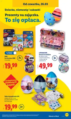 Pogląd oferty "Lidl Katalog" - ważna od 23.03.2026 | Strona: 41 | Produkty: Gra, Jajko niespodzianka