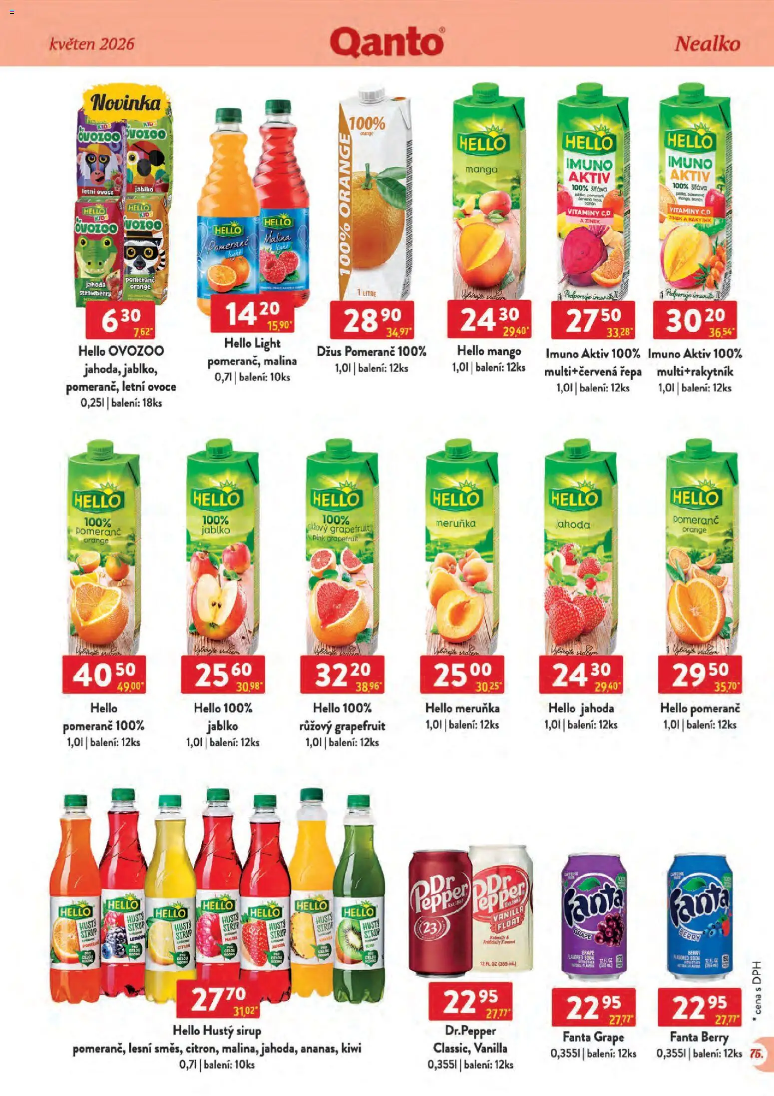 Astur & Qanto leták - Velkoobchod 05/2026 od 01.05.2026 | Strana: 75 | Produkty: Ovoce, Džus, Fanta, Pants