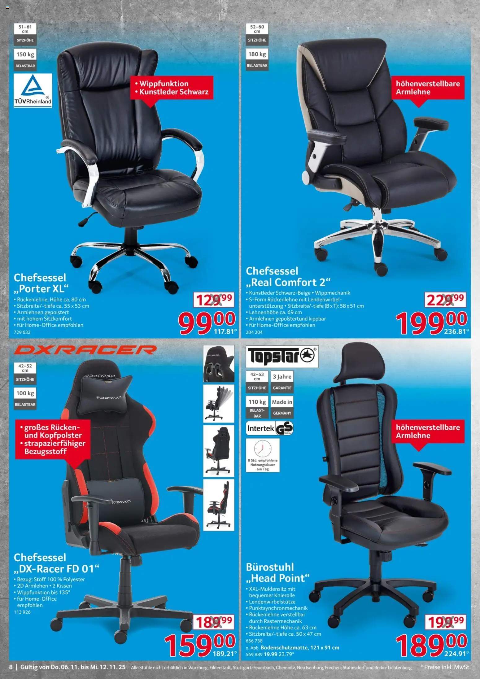 Selgros  Non Food – gültig ab 06.11.2025 | Seite: 8 | Produkte: Kissen, Kopfpolster, Chefsessel