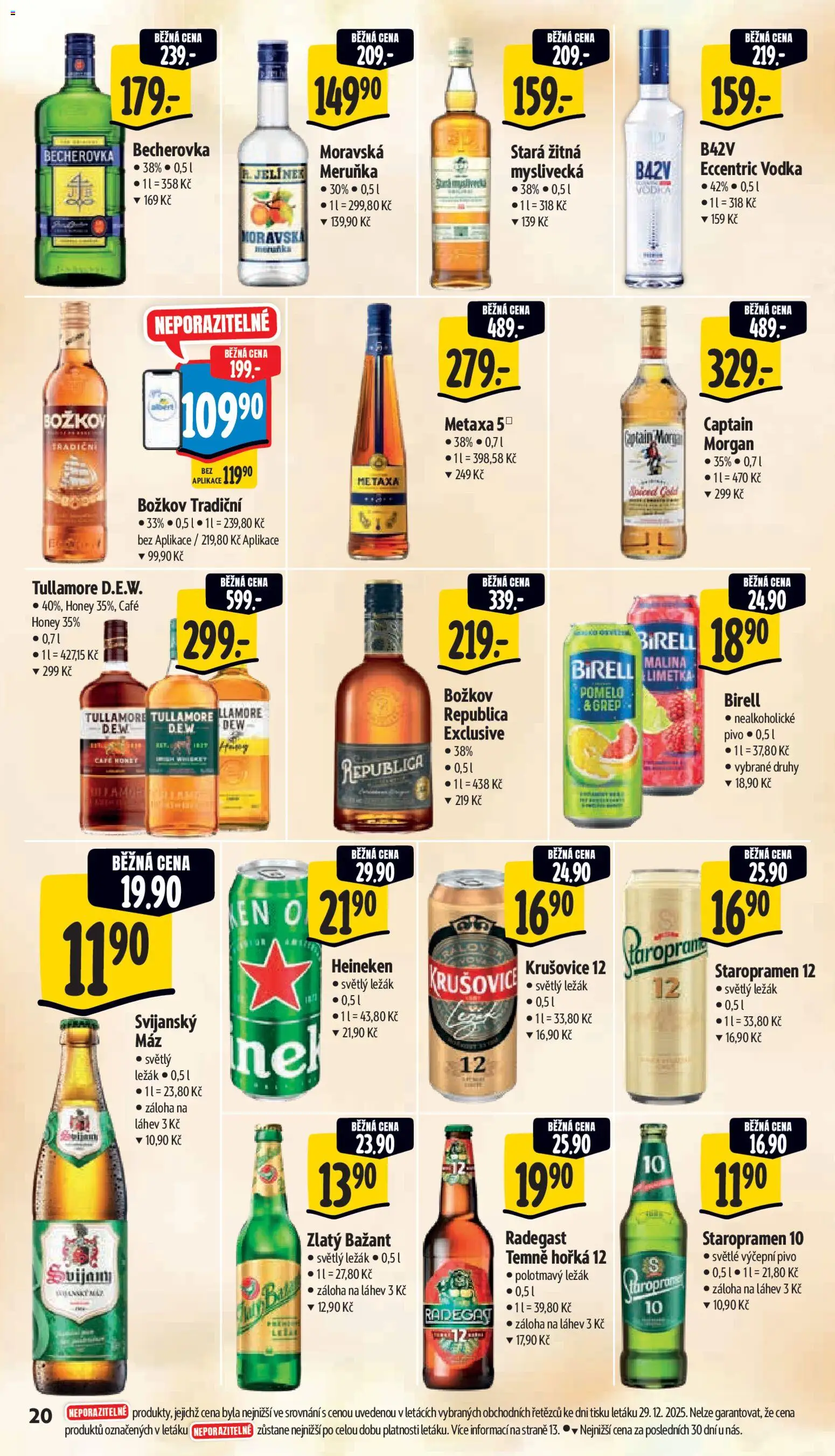 Albert leták - Supermarket od 07.01.2026 | Strana: 29 | Produkty: Pivo, Radegast, Božkov, Captain Morgan