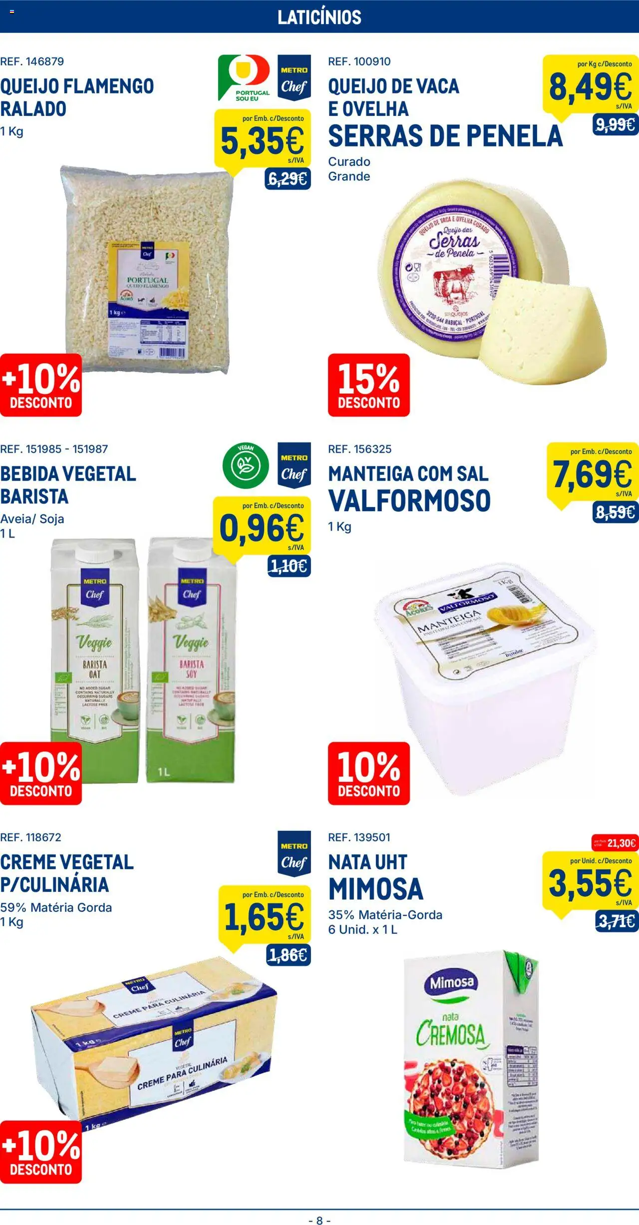 Makro folheto │ válido de 09.09.2025 | Página: 8 | Produtos: Sal, Queijo, Nata, Creme