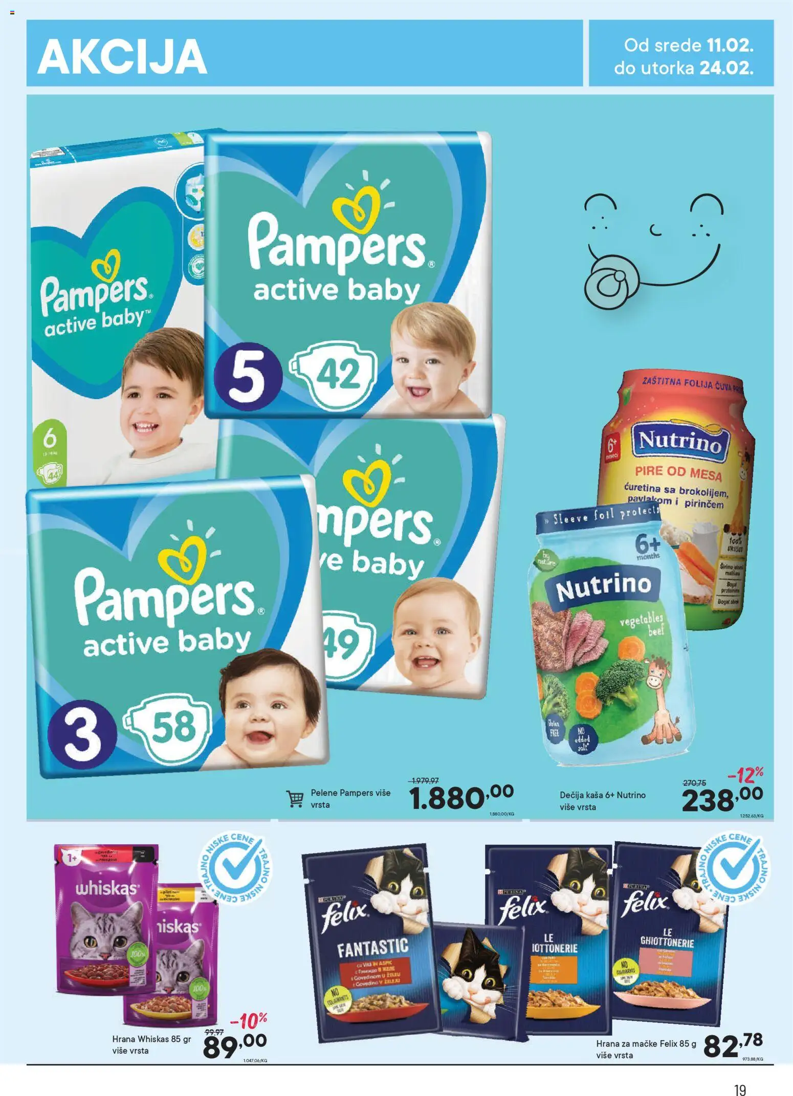 PerSu katalog - važi od 11.02.2026 | Strana: 19 | Proizvode: Pampers, Hrana za mačke, Whiskas, Pelene