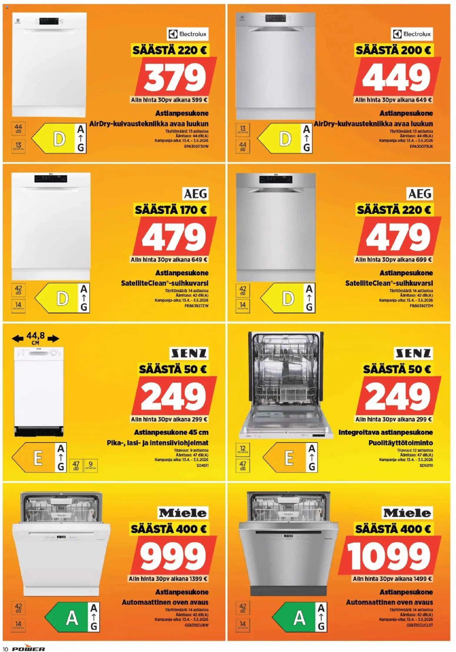 Power tarjoukset – voimassa 18.04.2026 alkaen | Sivu: 11 | Tuotteet: Astianpesukone
